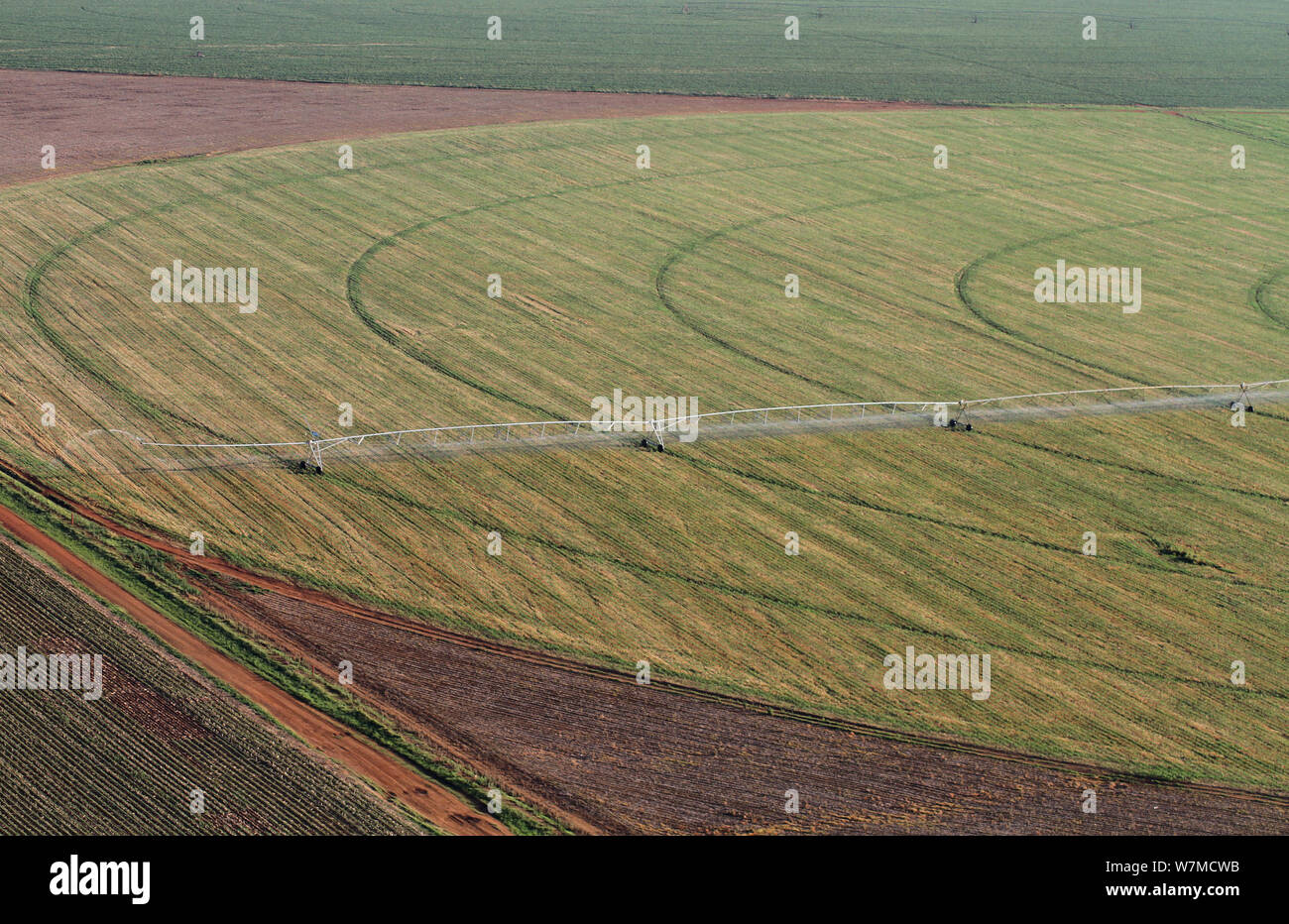 Aerial view of farms, Drakensberg, South Africa Stock Photo
