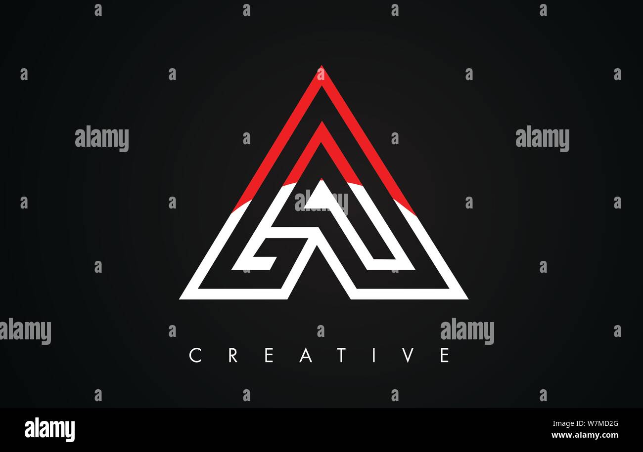 A Letter Red and Black Design Logo. Letter A Icon Logo with Monogram