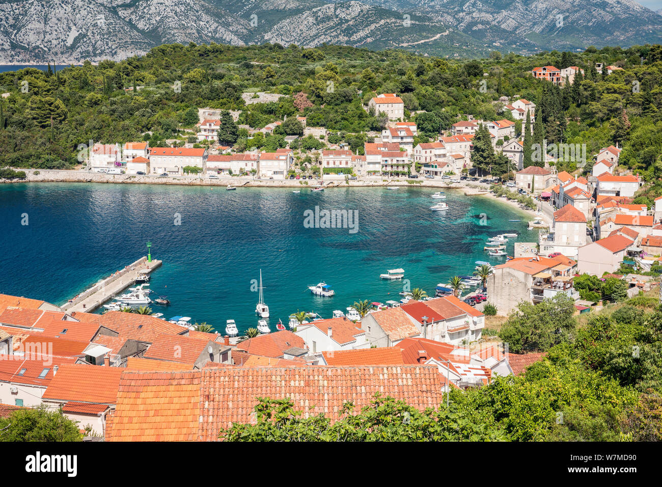 Racisce old town in Korcula island Stock Photo