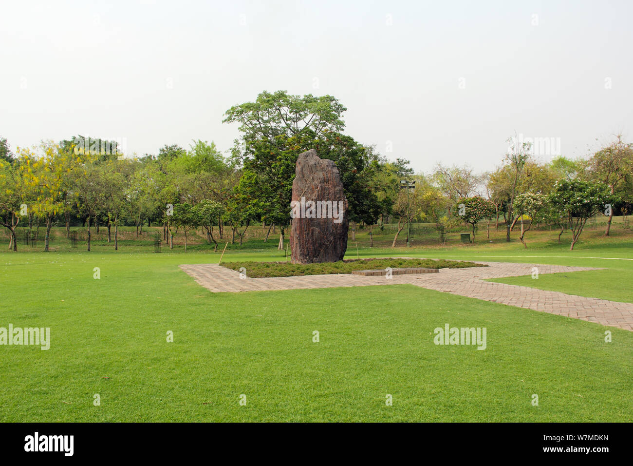 Indira Gandhi Samadhi in a memorial park, Raj Ghat, New Delhi, India Stock Photo