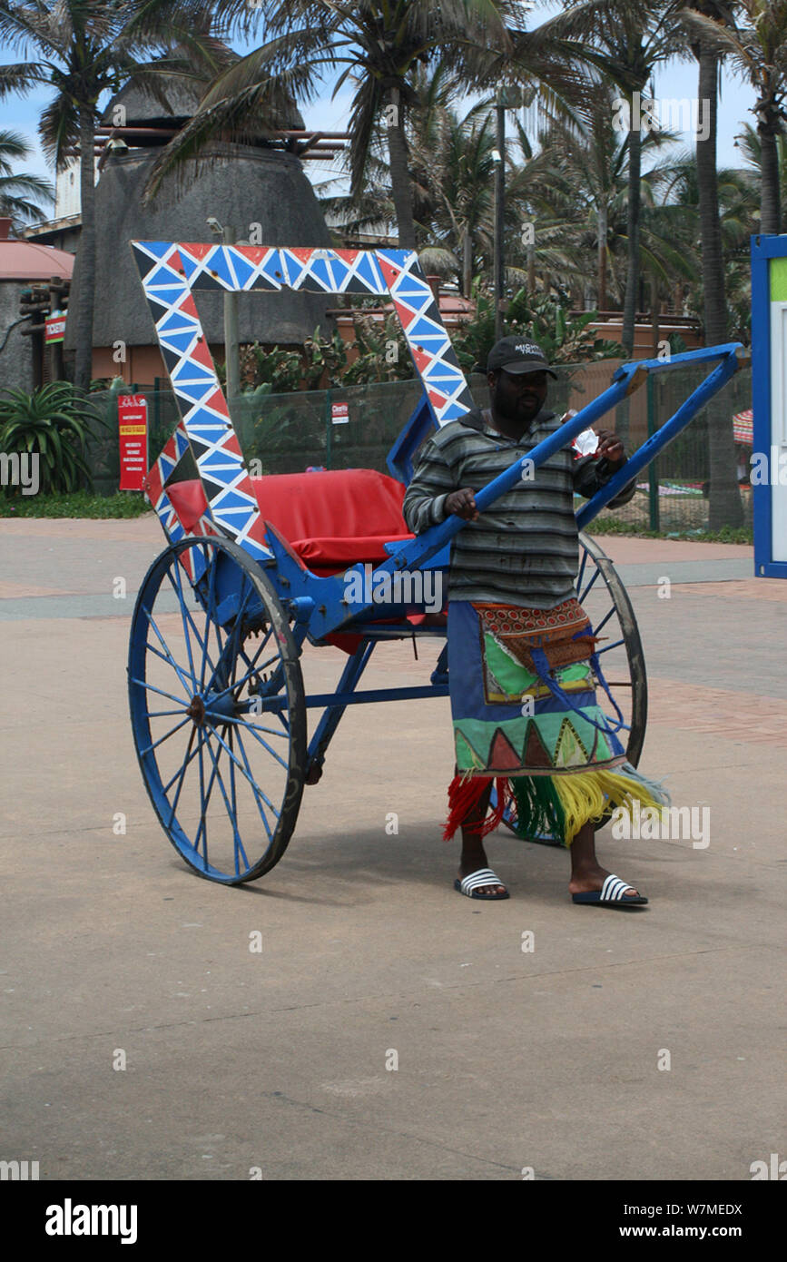 Rickshaw used as transport at Durban beachfront, Kwazulu Natal, South ...