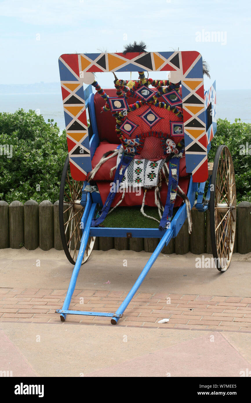 Rickshaw used as transport at Durban beachfront, Kwazulu Natal, South ...