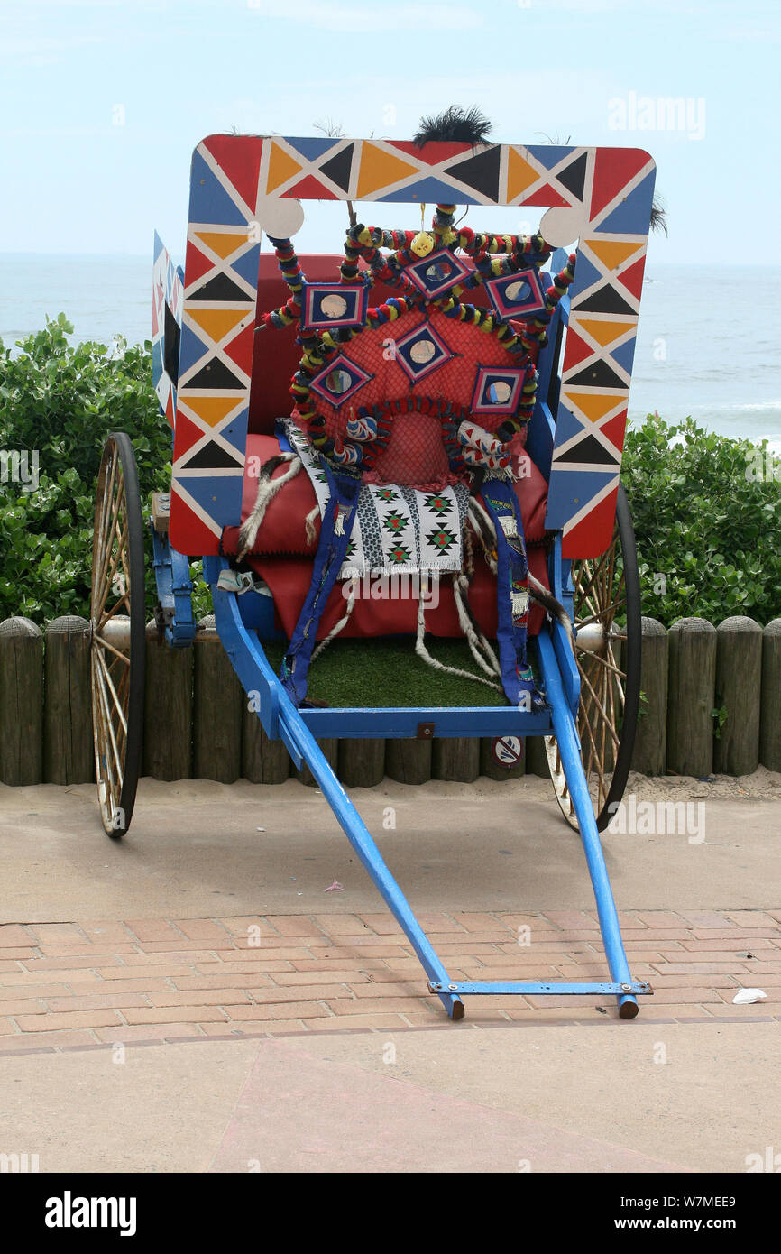 Rickshaw used as transport at Durban beachfront, Kwazulu Natal, South ...