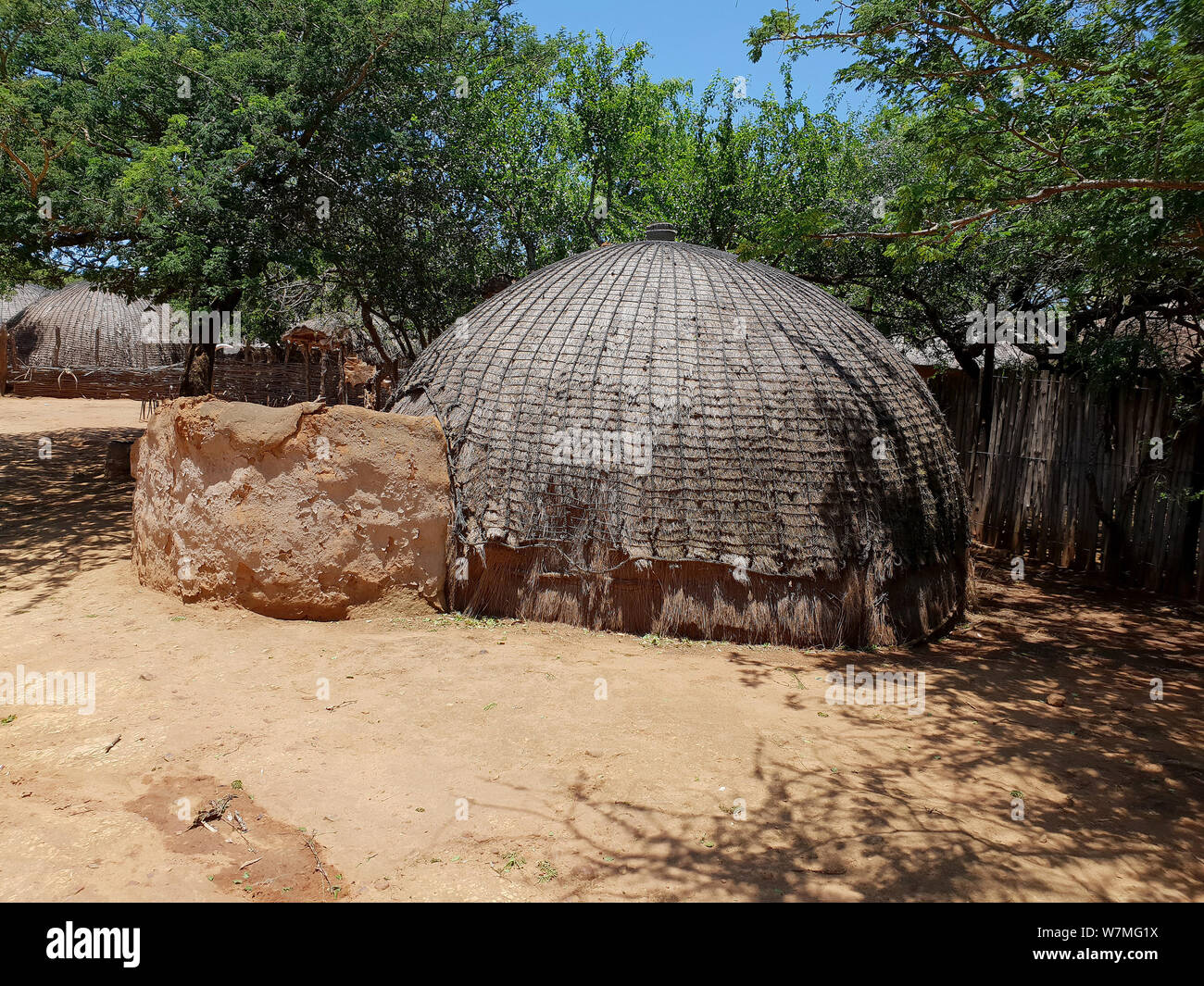 Zulu hut at Shakaland Zulu Cultural Village, Eshowe, Kwazulu Natal, South Africa Stock Photo
