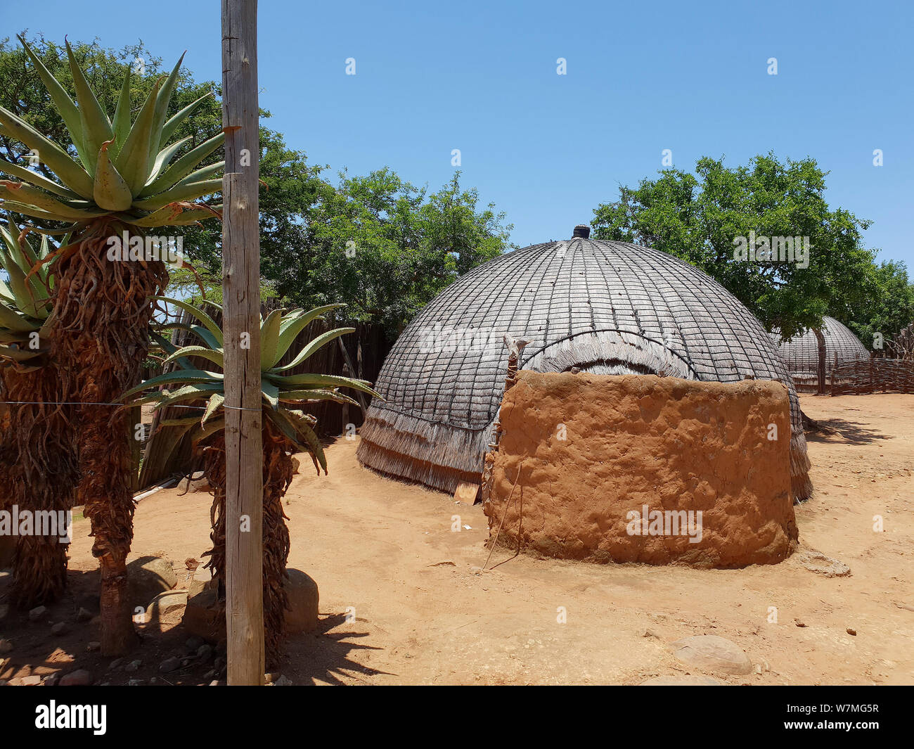 Zulu hut at Shakaland Zulu Cultural Village, Eshowe, Kwazulu Natal, South Africa Stock Photo