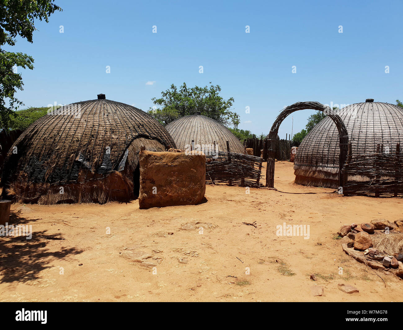 Zulu hut at Shakaland Zulu Cultural Village, Eshowe, Kwazulu Natal, South Africa Stock Photo