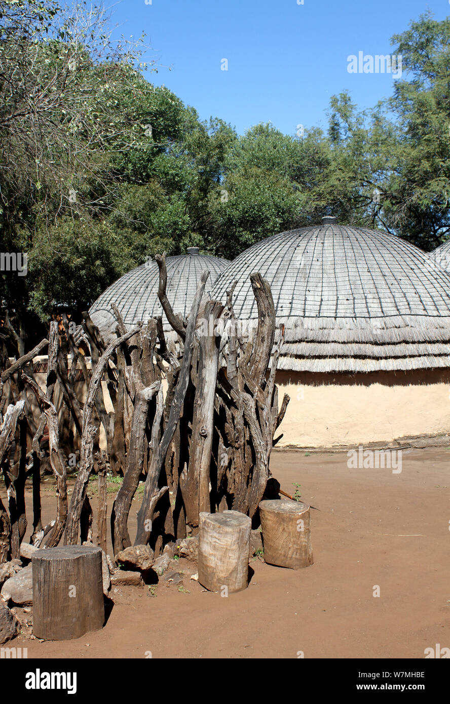 Zulu hut at Lesedi Cultural Village, Cradle of Humankind, South Africa Stock Photo