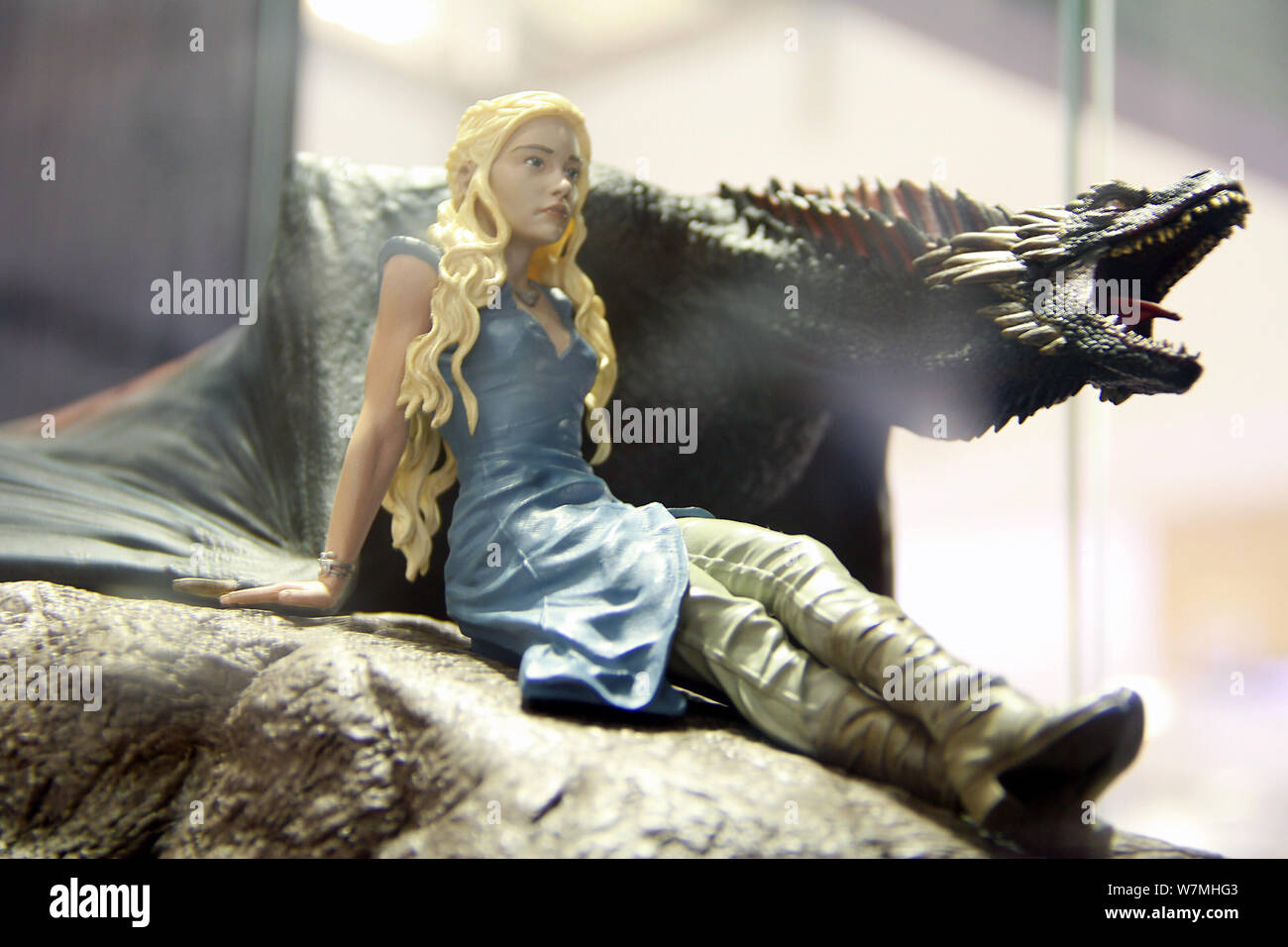 View of a replica of Princess Rhaenys Targaryen displayed during the Touring Exhibition of ''Games of Thrones'' at Plaza 66 shopping mall in Shanghai, Stock Photo