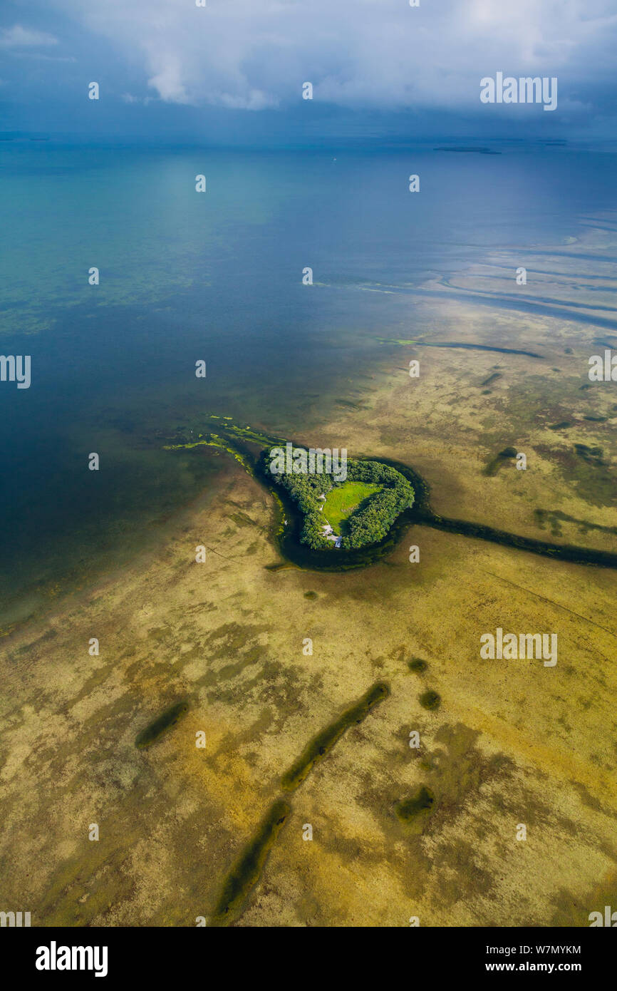 Aerial view of island in Everglades National Park, Florida, USA, February 2012 Stock Photo