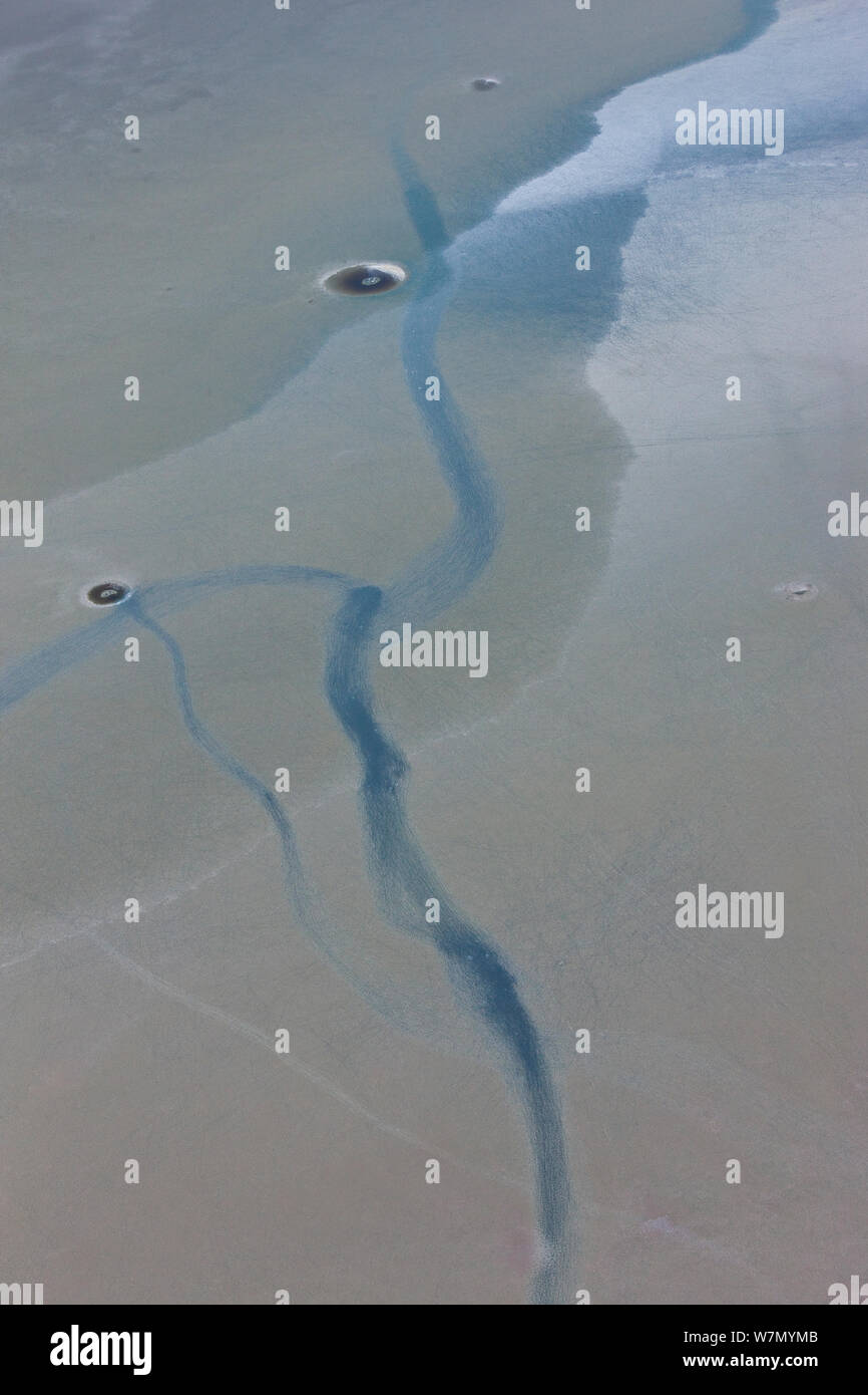 Aerial view of Lake Natron, salt lake in the Rift Valley, Tanzania