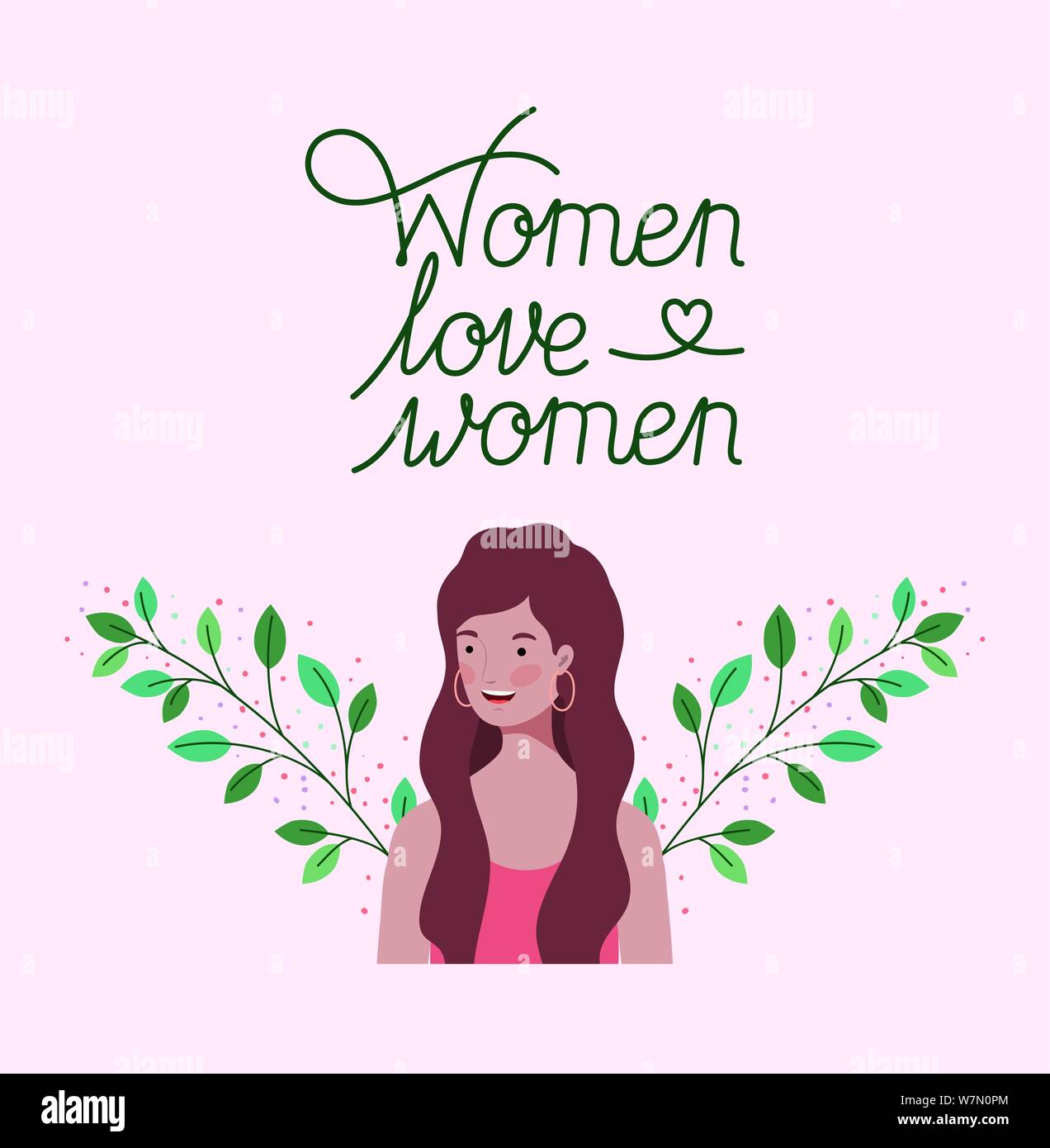 young and beautiful girl with wreath leafs frame Stock Vector Image ...