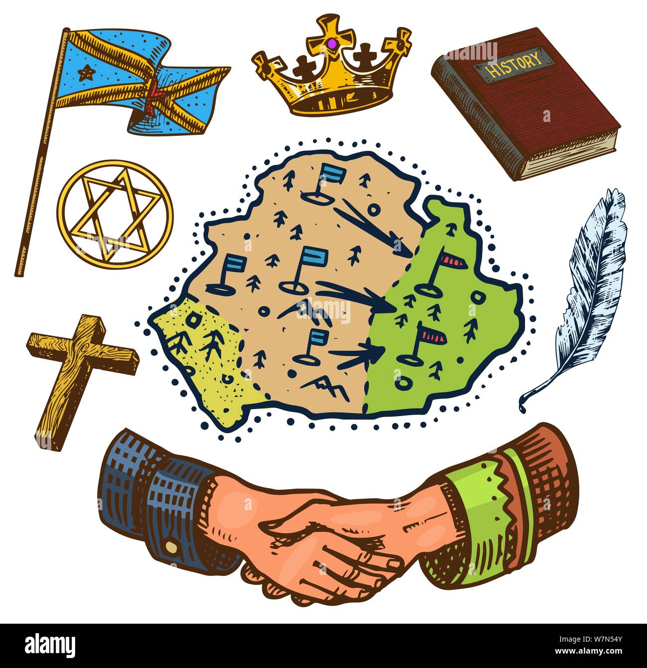 The concept of history on earth. Education, religion and old ancient