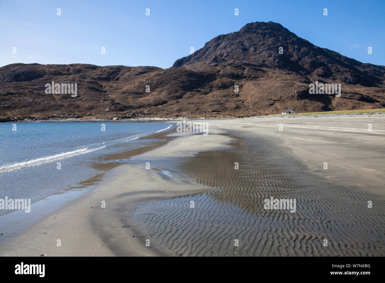 Camasunary Bay with the Cullin Hills in the background. Isle of Skye, Inner Hebrides, Scotland, UK, March 2012. Stock Photo