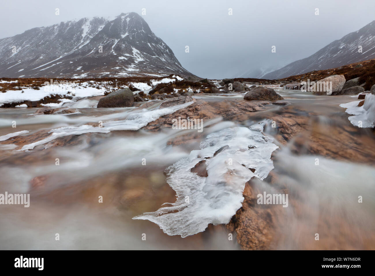 The River Dee flowing past the Devil's Point. Cairngorms National Park