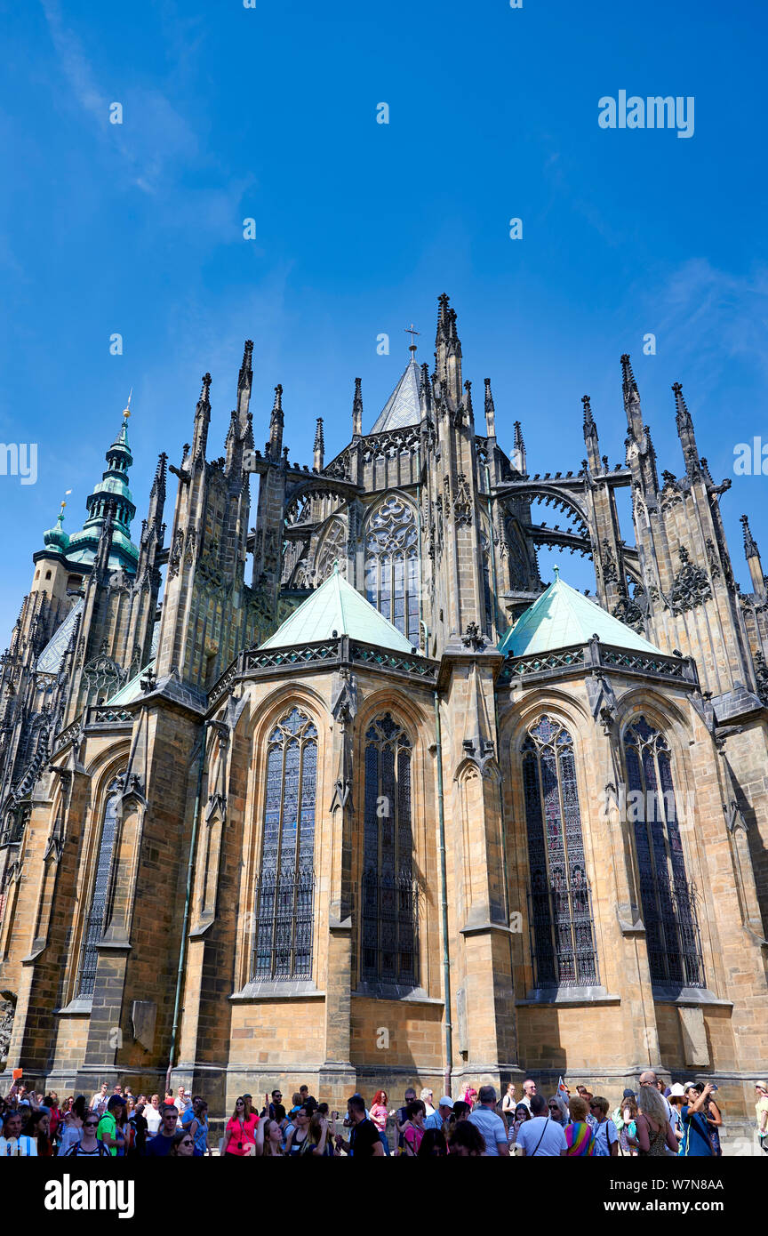 Prague Czech Republic. St. Vitus Cathedral inside Prague castle complex Stock Photo