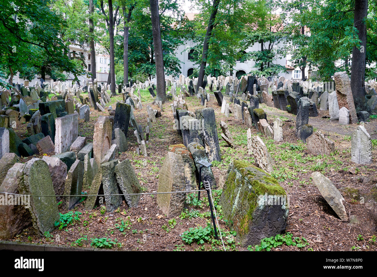 Prague Czech Republic. The Old Jewish Cemetery Stock Photo