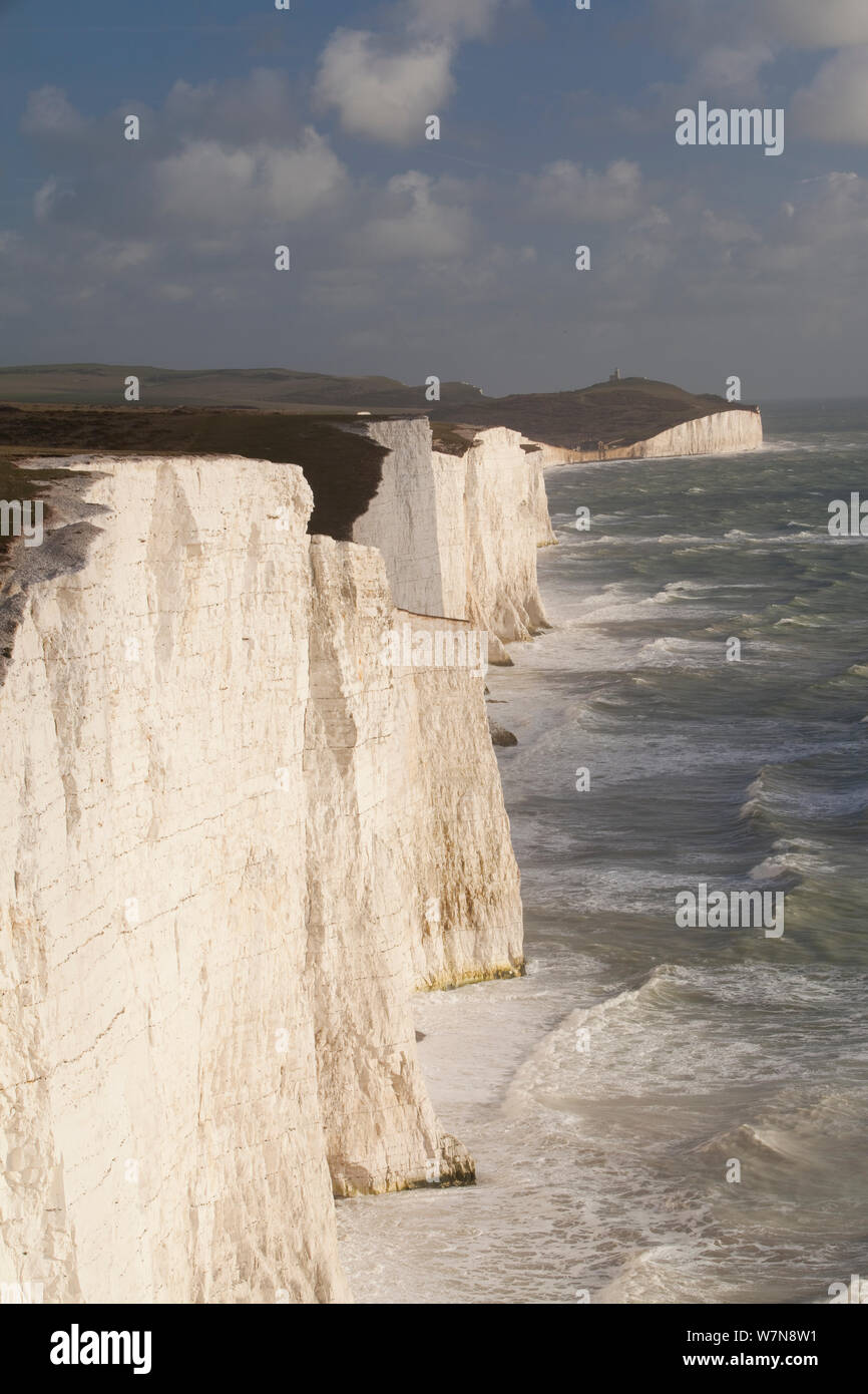 Seven Sisters chalk cliffs. South Downs, England, November 2011. Stock Photo