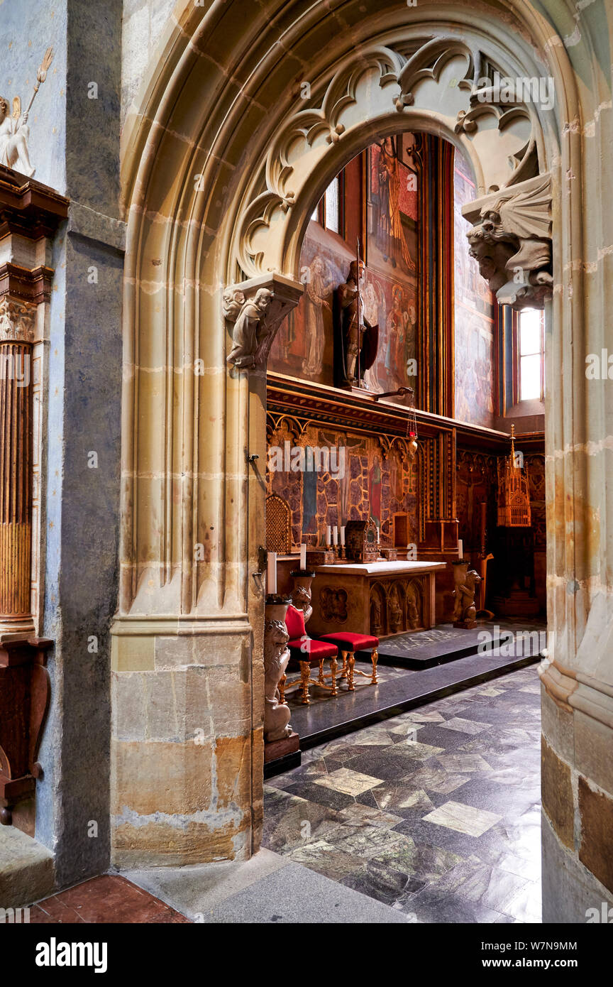 Prague Czech Republic. St. Vitus Cathedral inside Prague castle complex