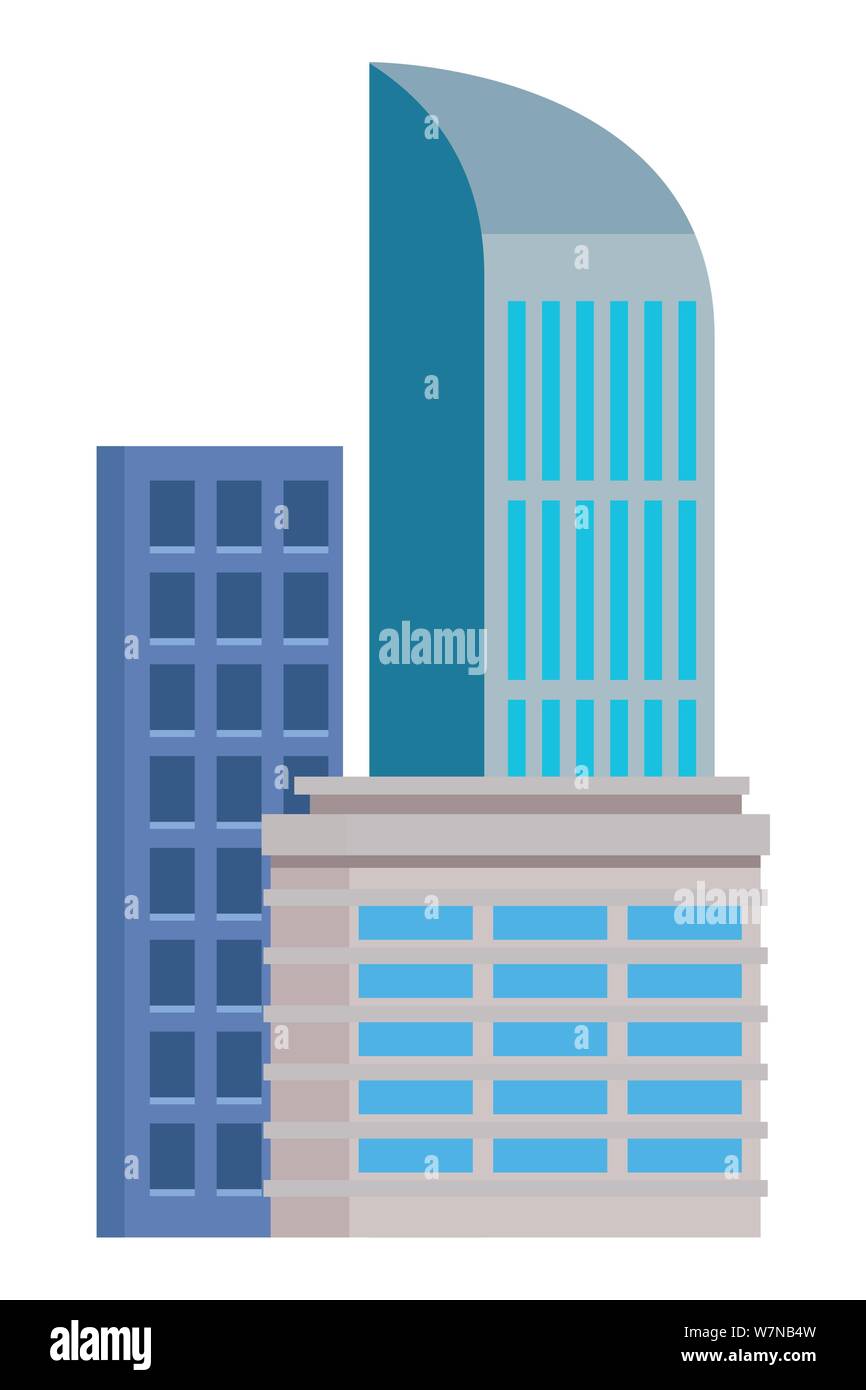 Office buildings and skyscraper real estates Stock Vector Image & Art ...
