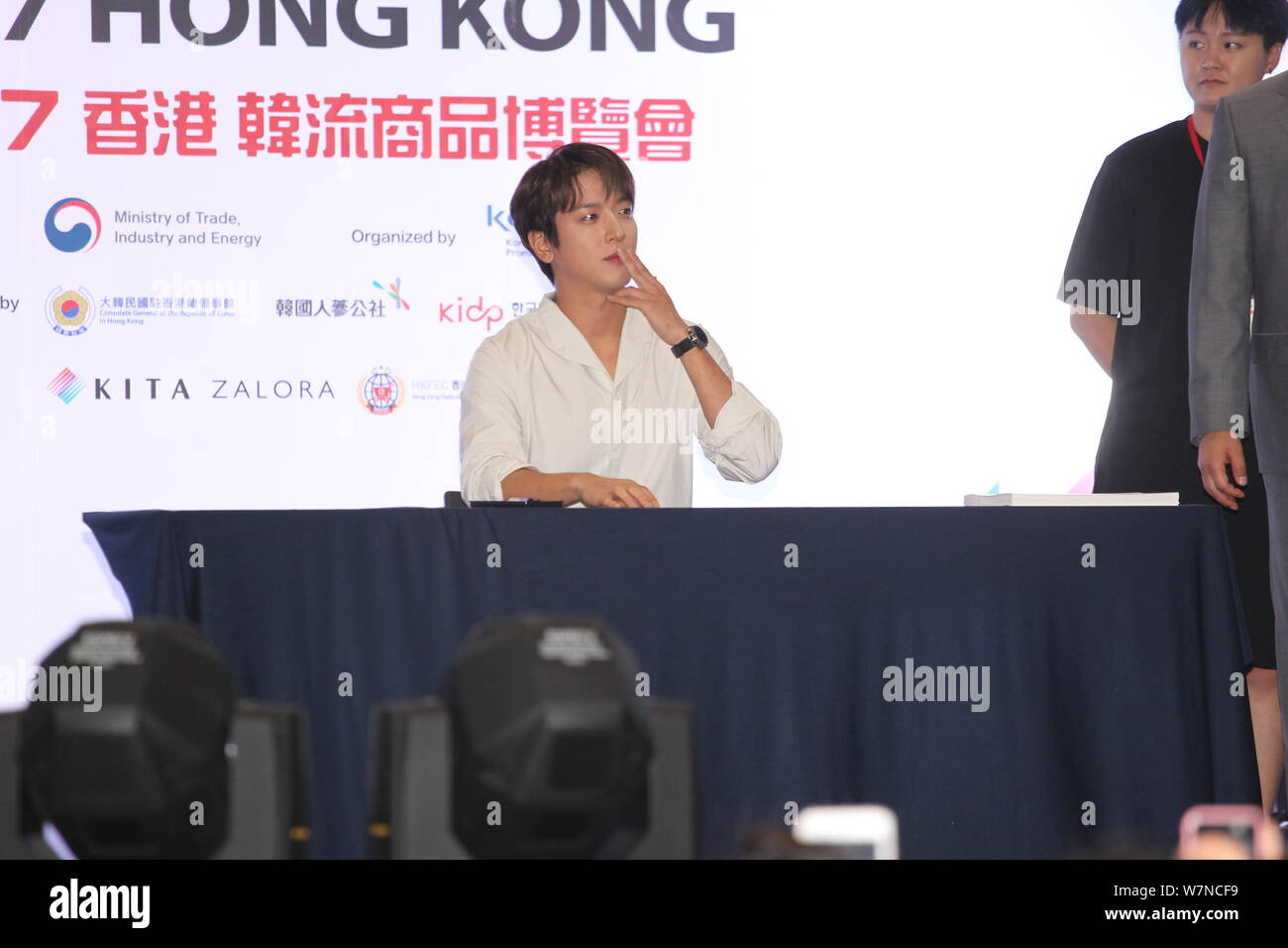 South Korean actor and singer Jung Yong-hwa attends an autograph