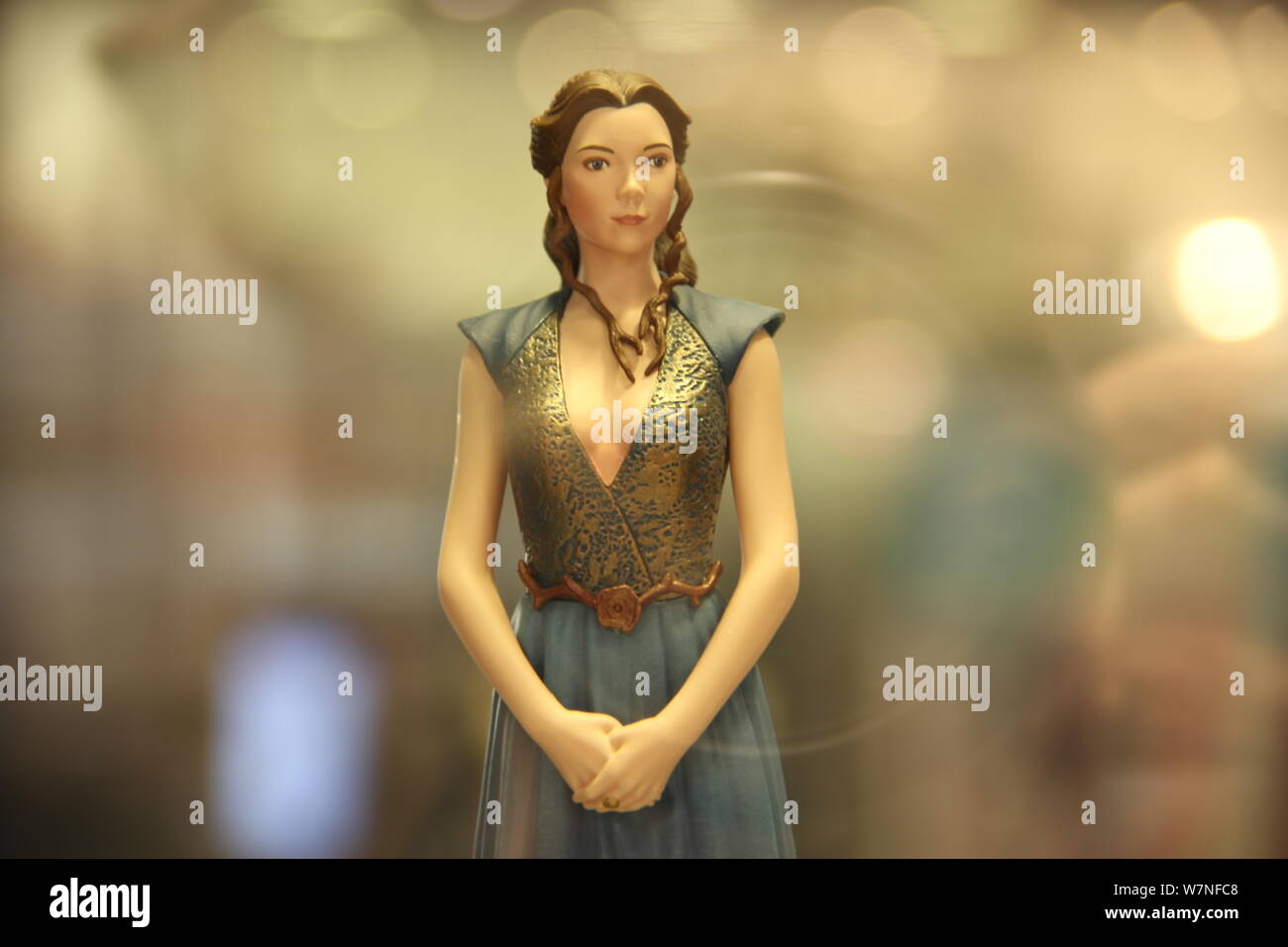 View of a replica of Margaery Tyrell displayed during the Touring Exhibition of ''Games of Thrones'' at Plaza 66 shopping mall in Shanghai, China, 23 Stock Photo