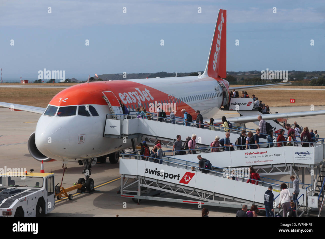 Jersey Airport, Jersey, Channel Islands, UK, 05 August 2019, Photo by  Richard Goldschmidt Stock Photo - Alamy
