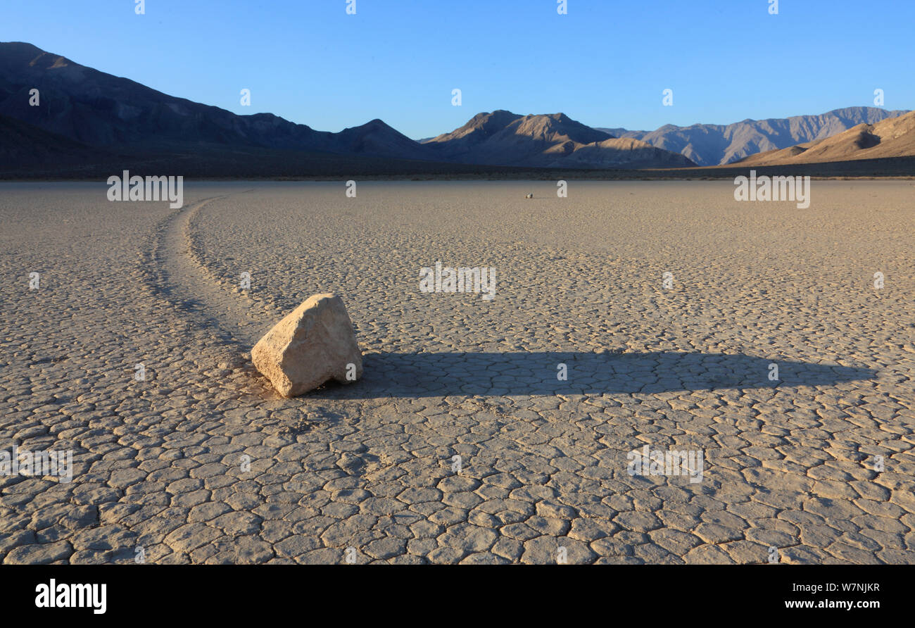 Sliding Stone or Moving Rock of Racetrack Playa, Death Valley, California, USA Stock Photo