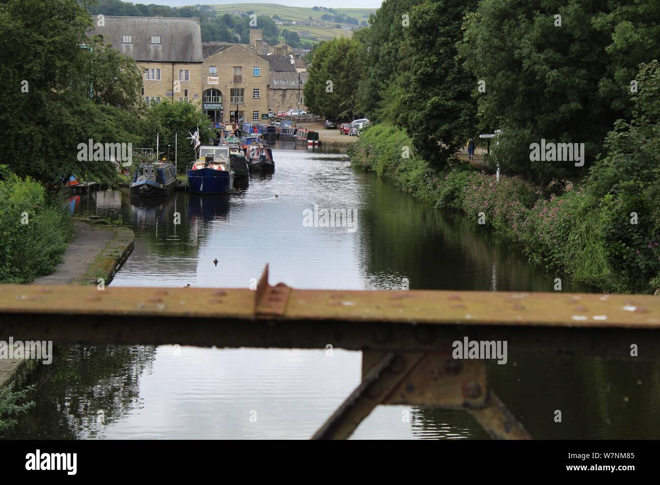 Canal boats at Sowerby Bridge Stock Photo