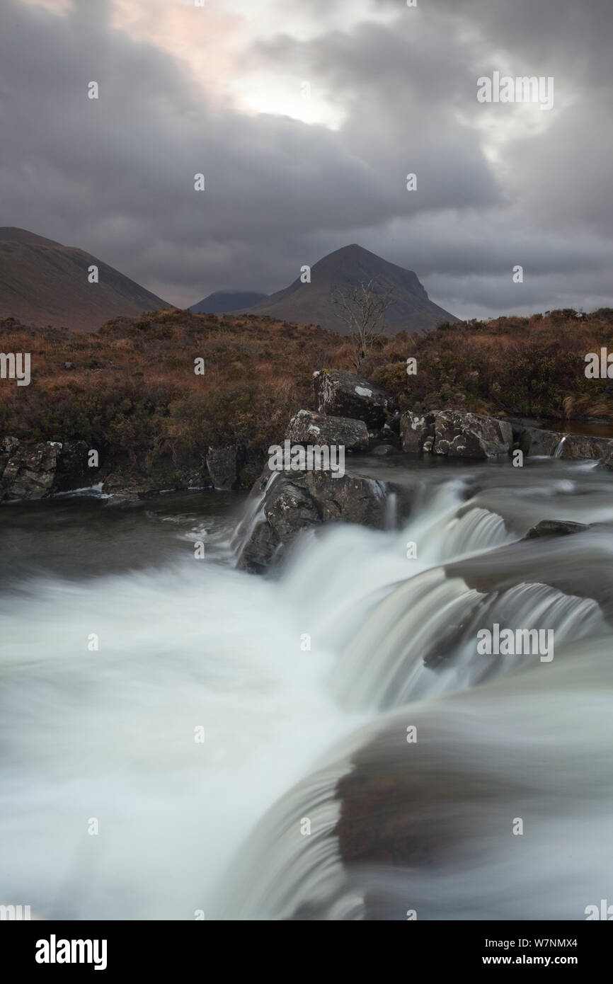 River Sligachan at dawn, Isle of Skye, Scotland, UK Stock Photo