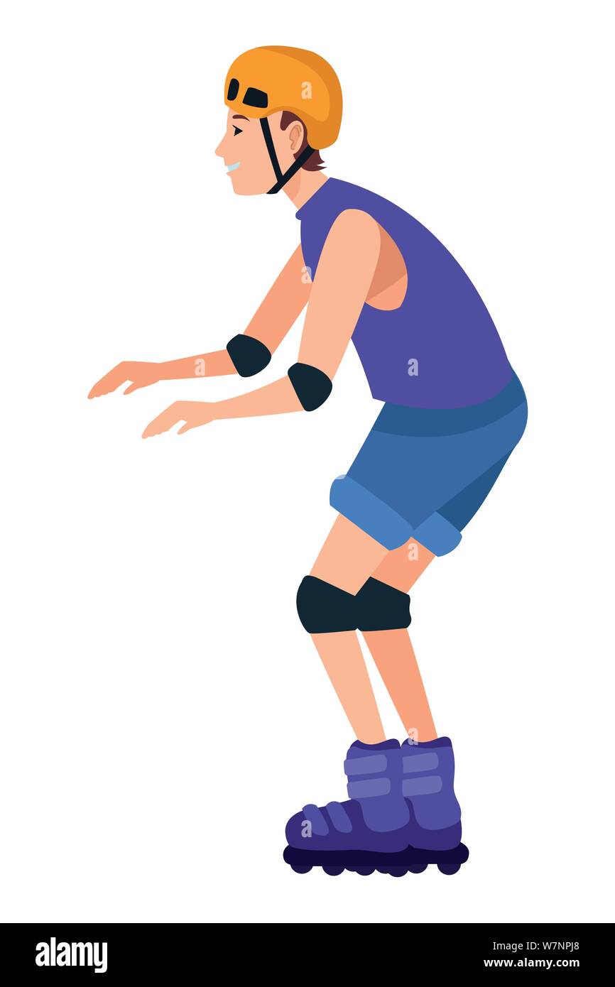 Young man with skates cartoon Stock Vector Image & Art - Alamy
