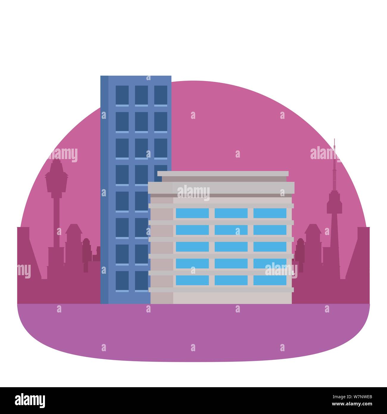 Office buildings and skyscraper real estates Stock Vector Image & Art ...