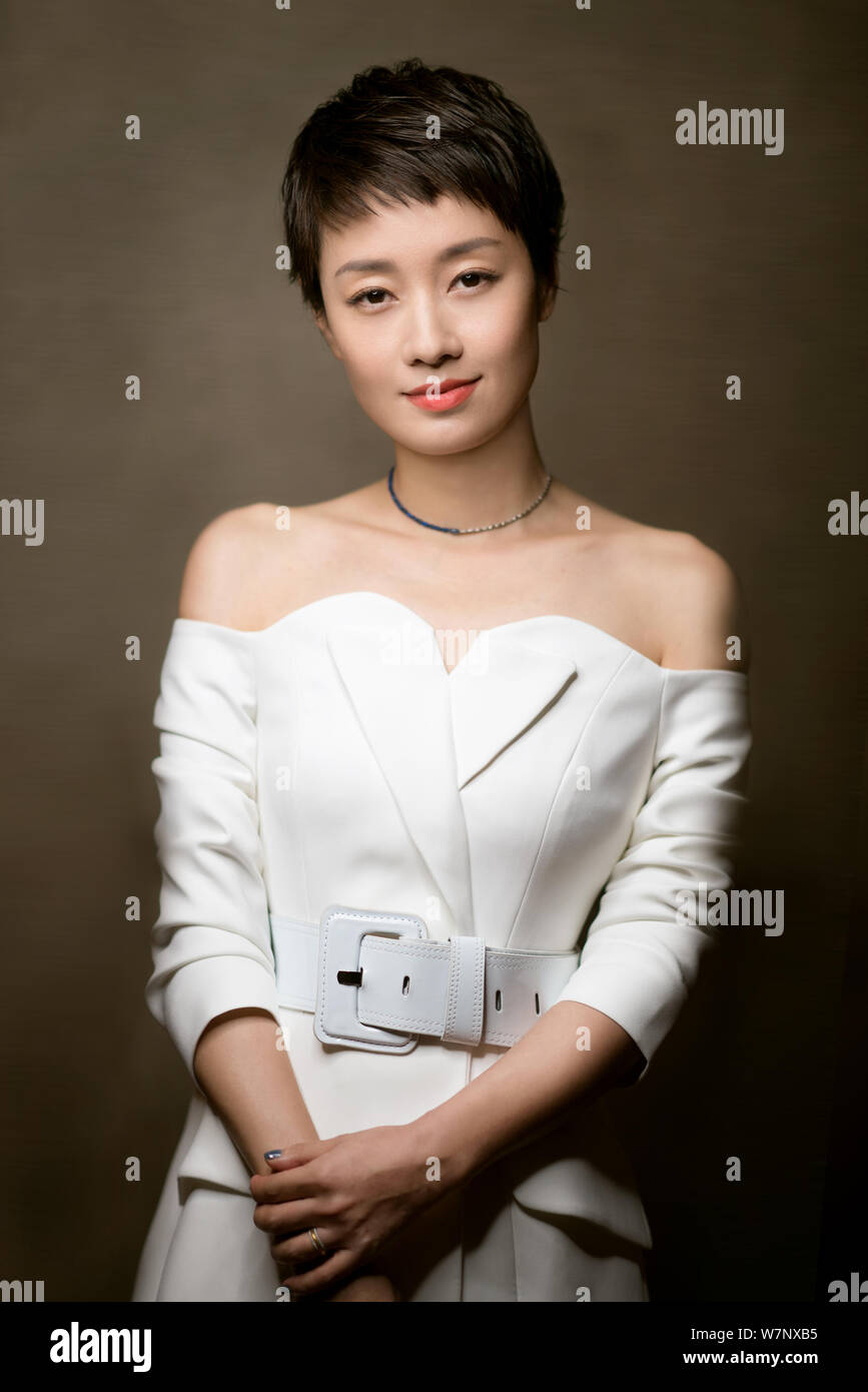 Chinese actress Ma Yili poses for portrait photos during an exclusive interview by Imaginechina in Shanghai, China, 29 June 2017. Stock Photo