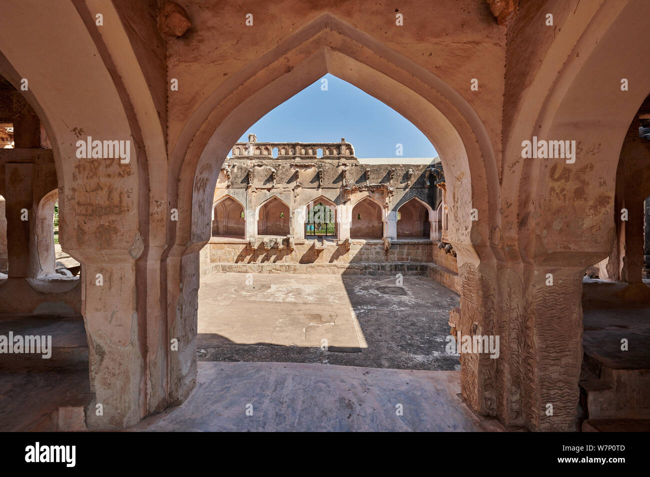 Queen’s Bath, Hampi, UNESCO world heritge site, Karnataka, India Stock