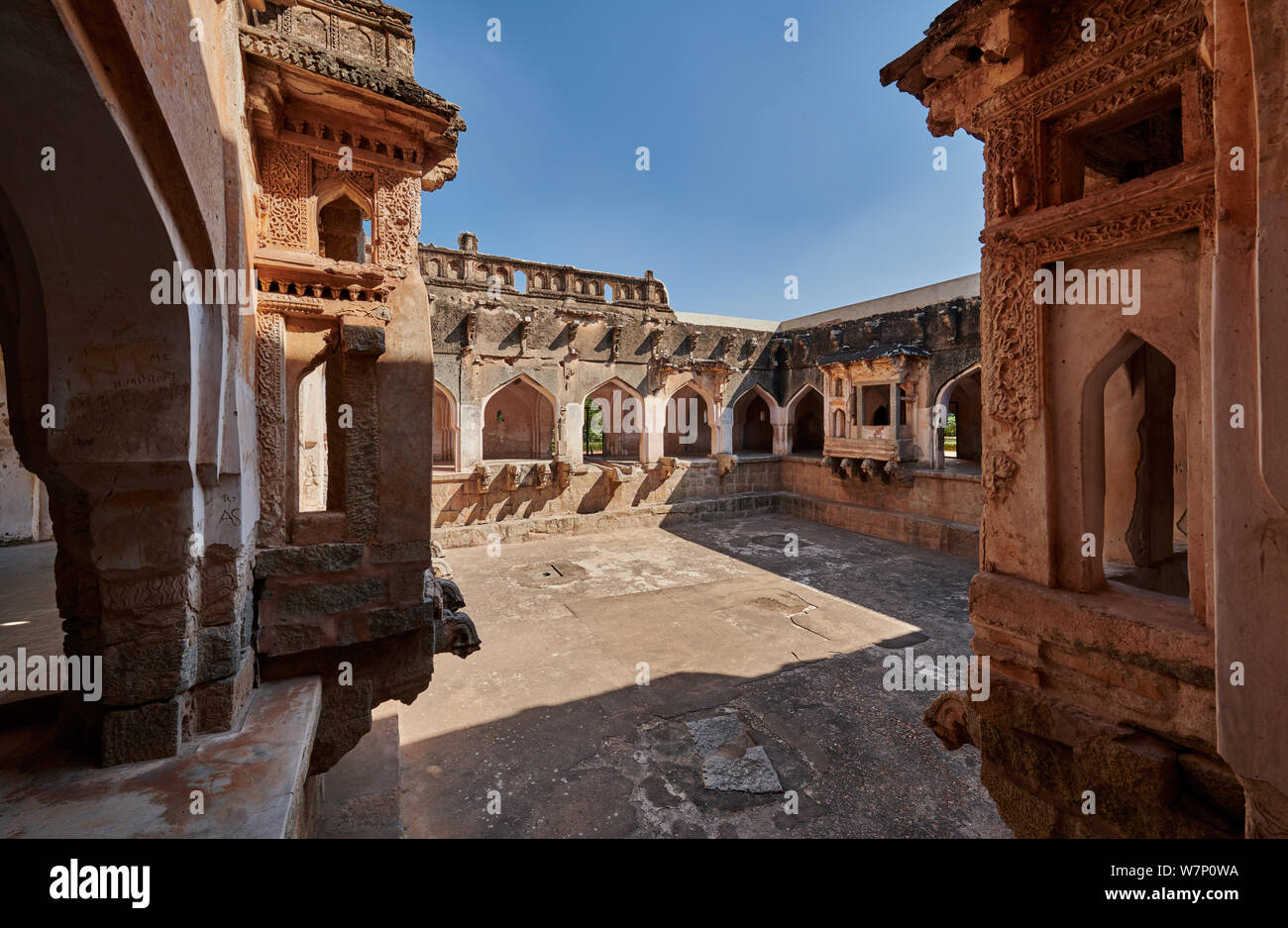 Queen’s Bath, Hampi, UNESCO world heritge site, Karnataka, India Stock
