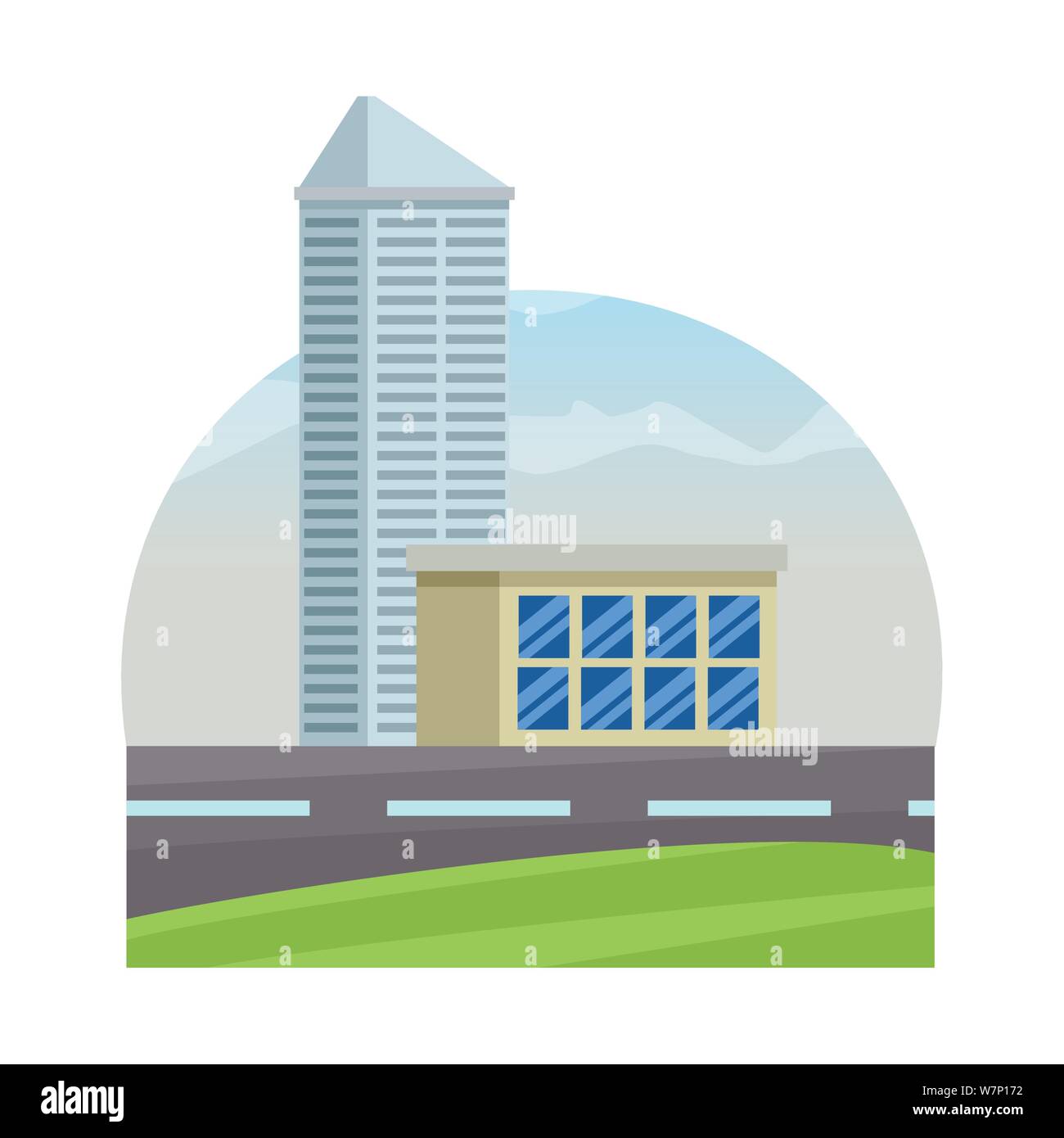 Office buildings and skyscraper real estates Stock Vector Image & Art ...