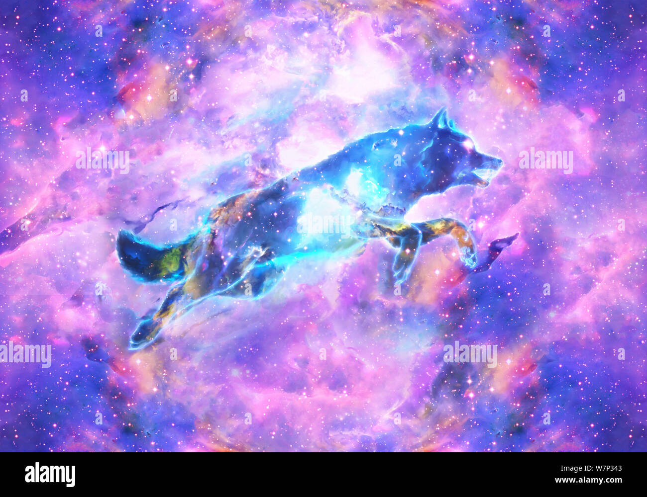 Wallpaper Galaxy Wolf Wolf Drawing Atmosphere Nebula Background   Download Free Image