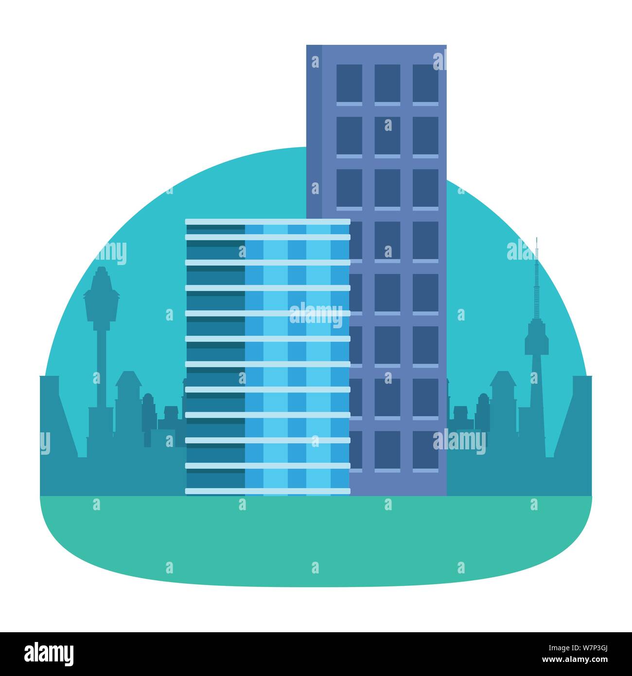 Office buildings and skyscraper real estates Stock Vector Image & Art ...