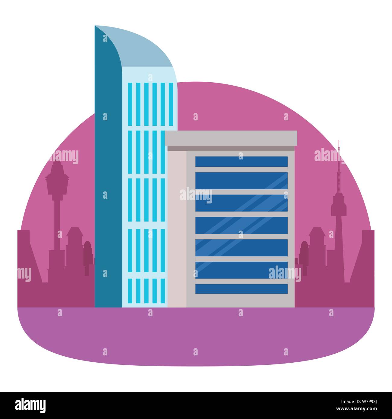 Office buildings and skyscraper real estates Stock Vector Image & Art ...