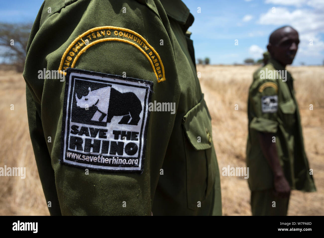 Anti-poaching patrol supported by Save the Rhino International, Mbirikani Group Ranch, Amboseli-Tsavo ecosystem, Chyulu Hills, Kenya, Africa, October 2012 Stock Photo
