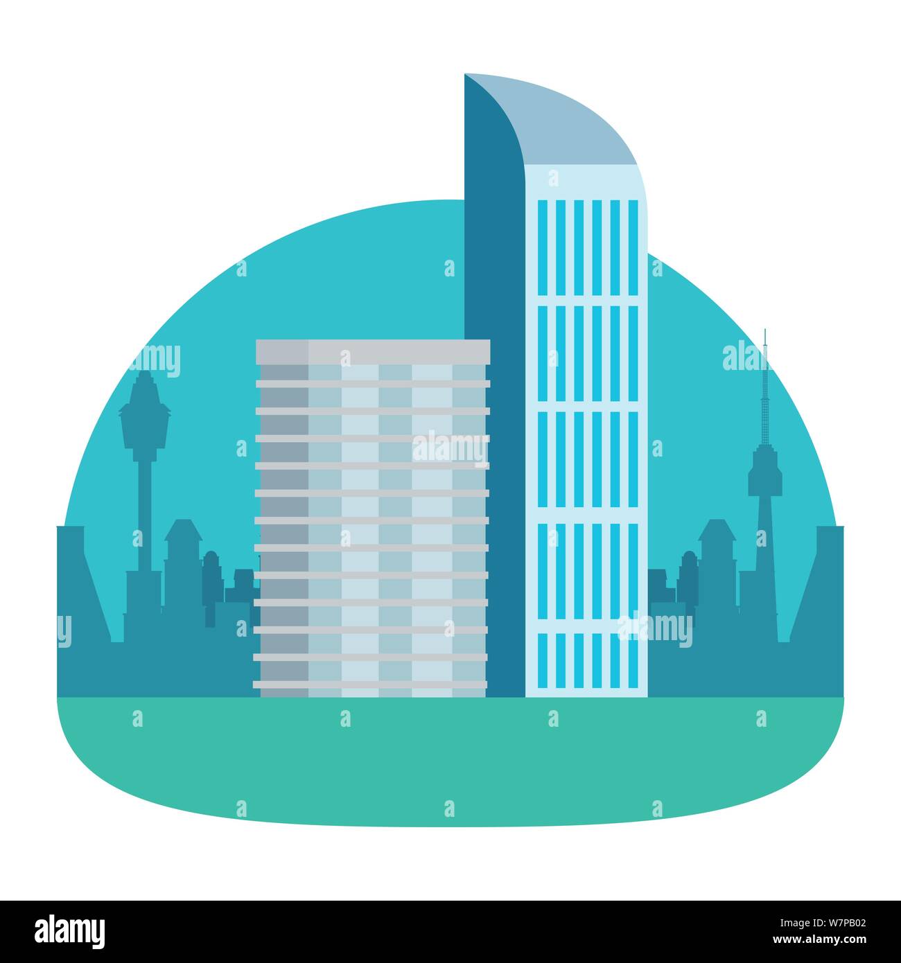 Office buildings and skyscraper real estates Stock Vector Image & Art ...