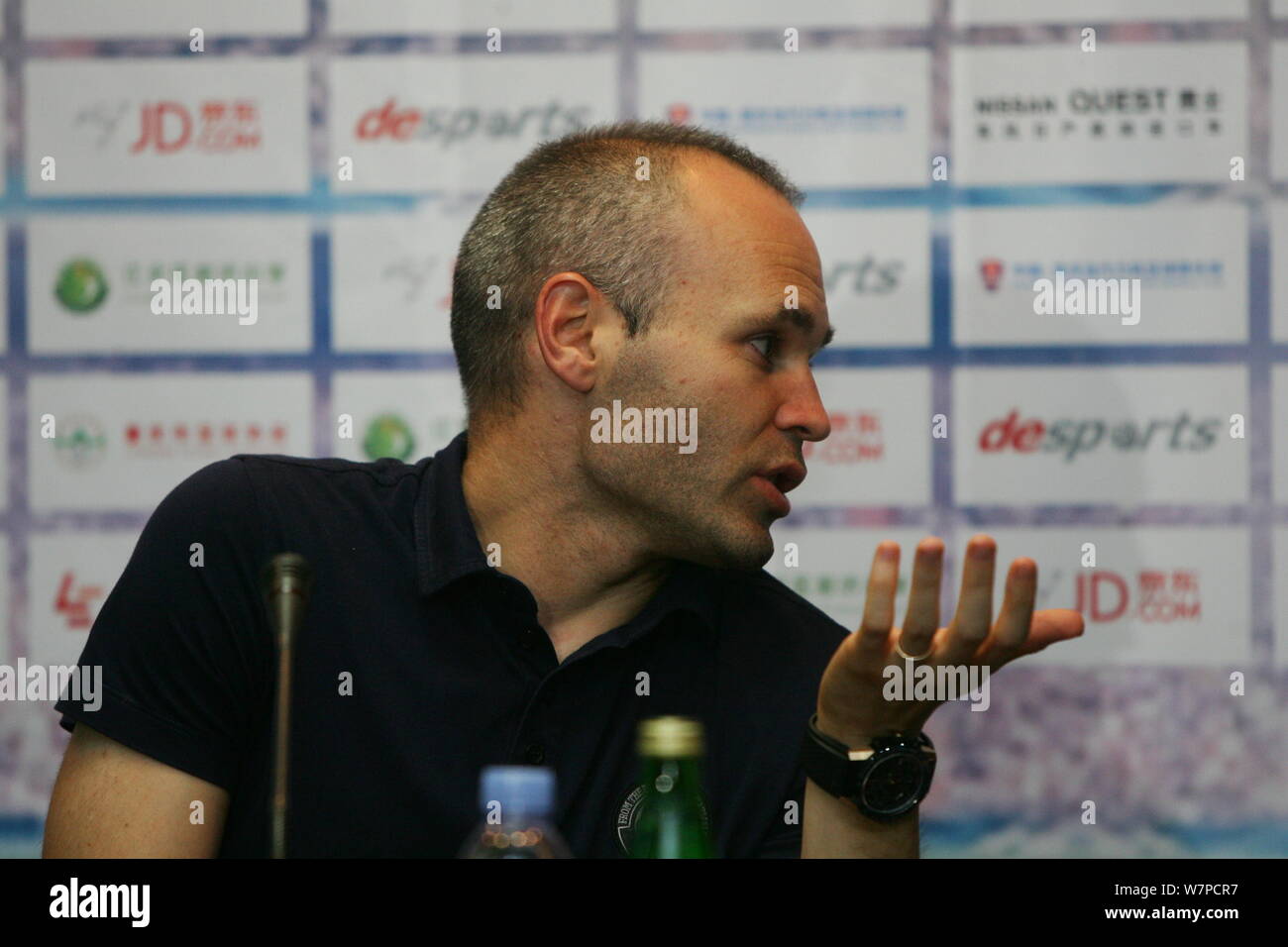 Spanish Football Player Andres Iniesta Attends A Commercial Event