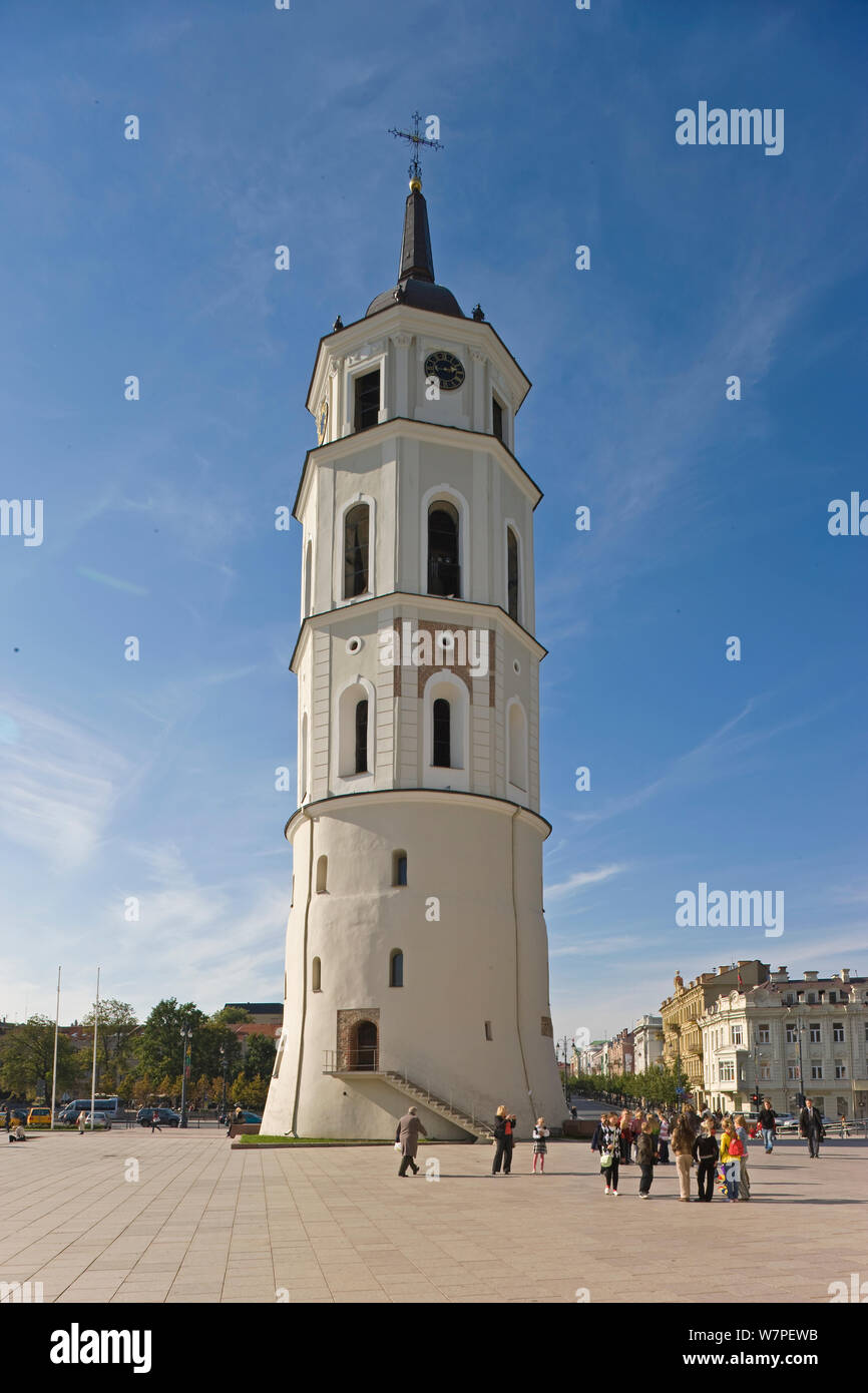 Vilnius Cathedral and the 57m tall Belfry Tower, Vilnius, Lithuania, Baltic States, CIS 2008 Stock Photo