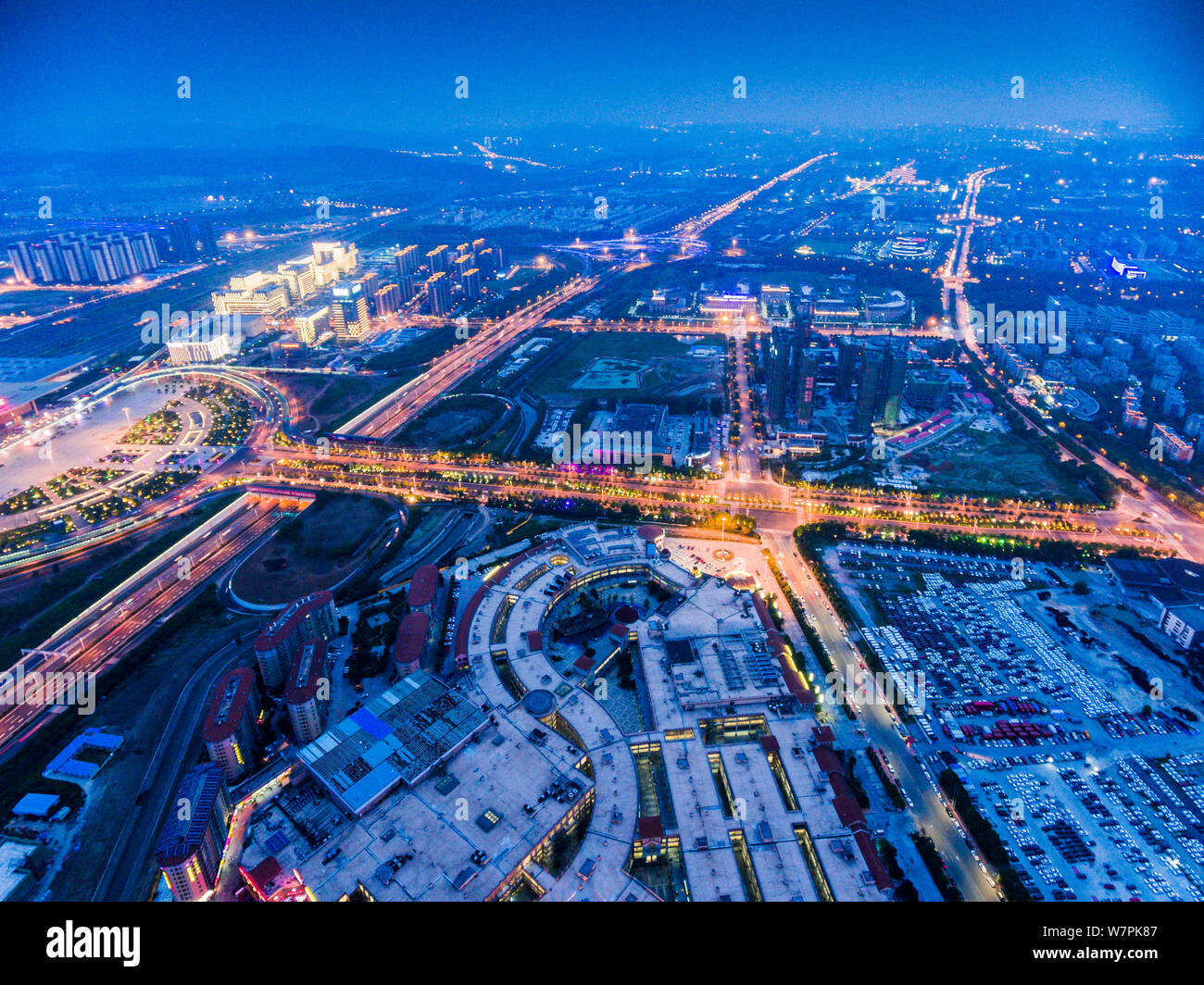 Aerial view of Nanjing South Railway Station, Asia's largest railway