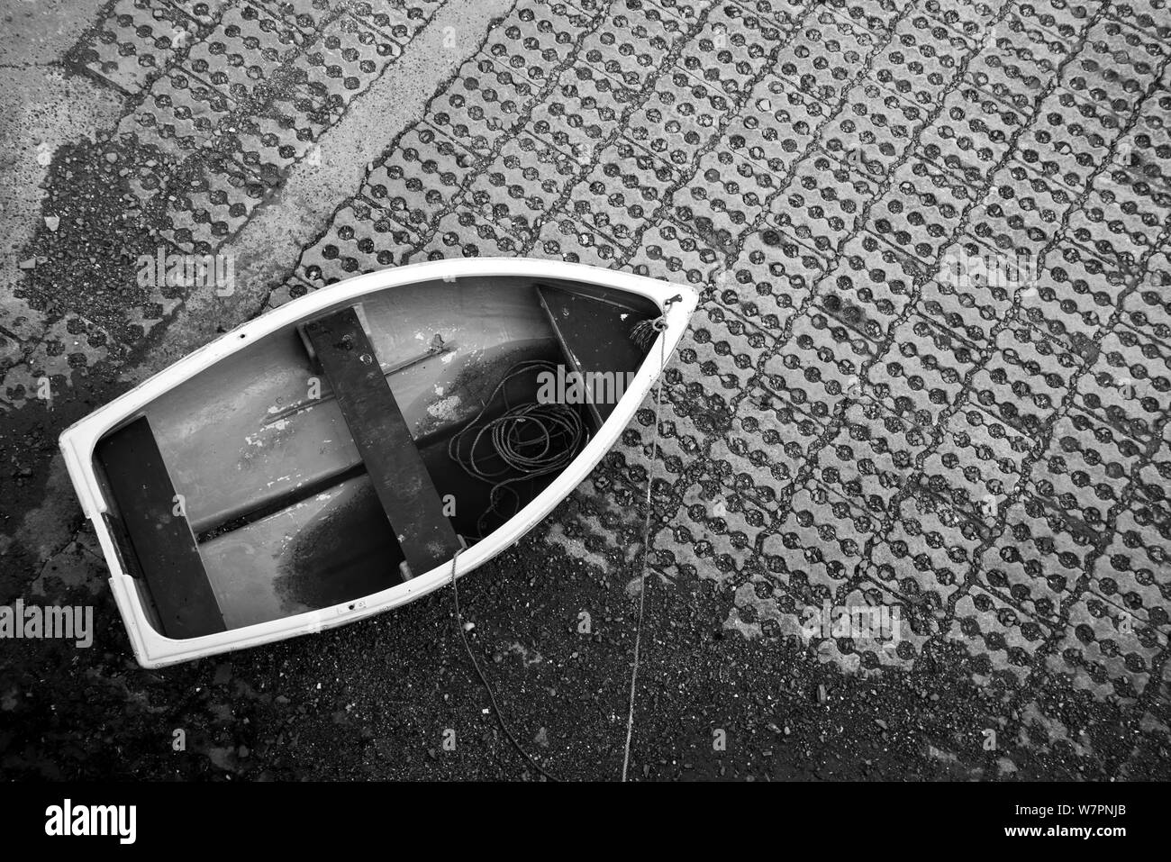 Black and White of the Row Boat Stock Photo - Alamy