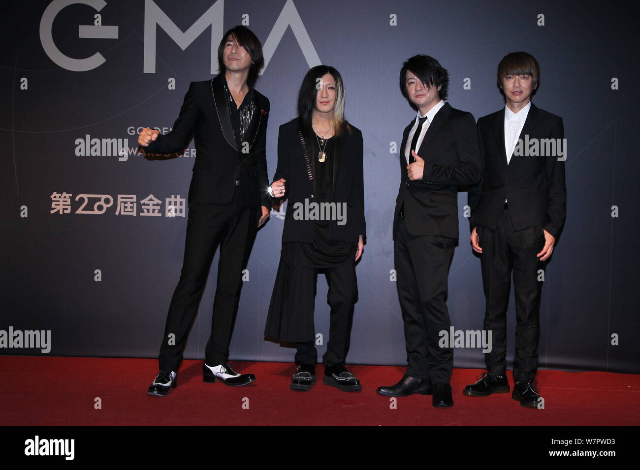 Members of Japanese rock band GLAY pose on the red carpet for the 28th ...
