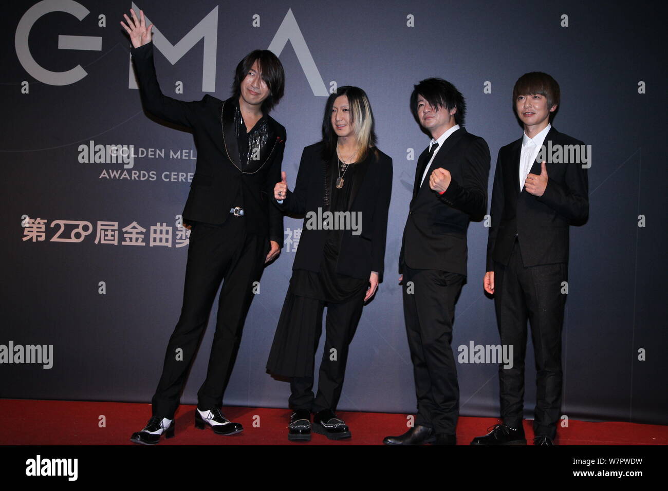 Members of Japanese rock band GLAY pose on the red carpet for the 28th ...