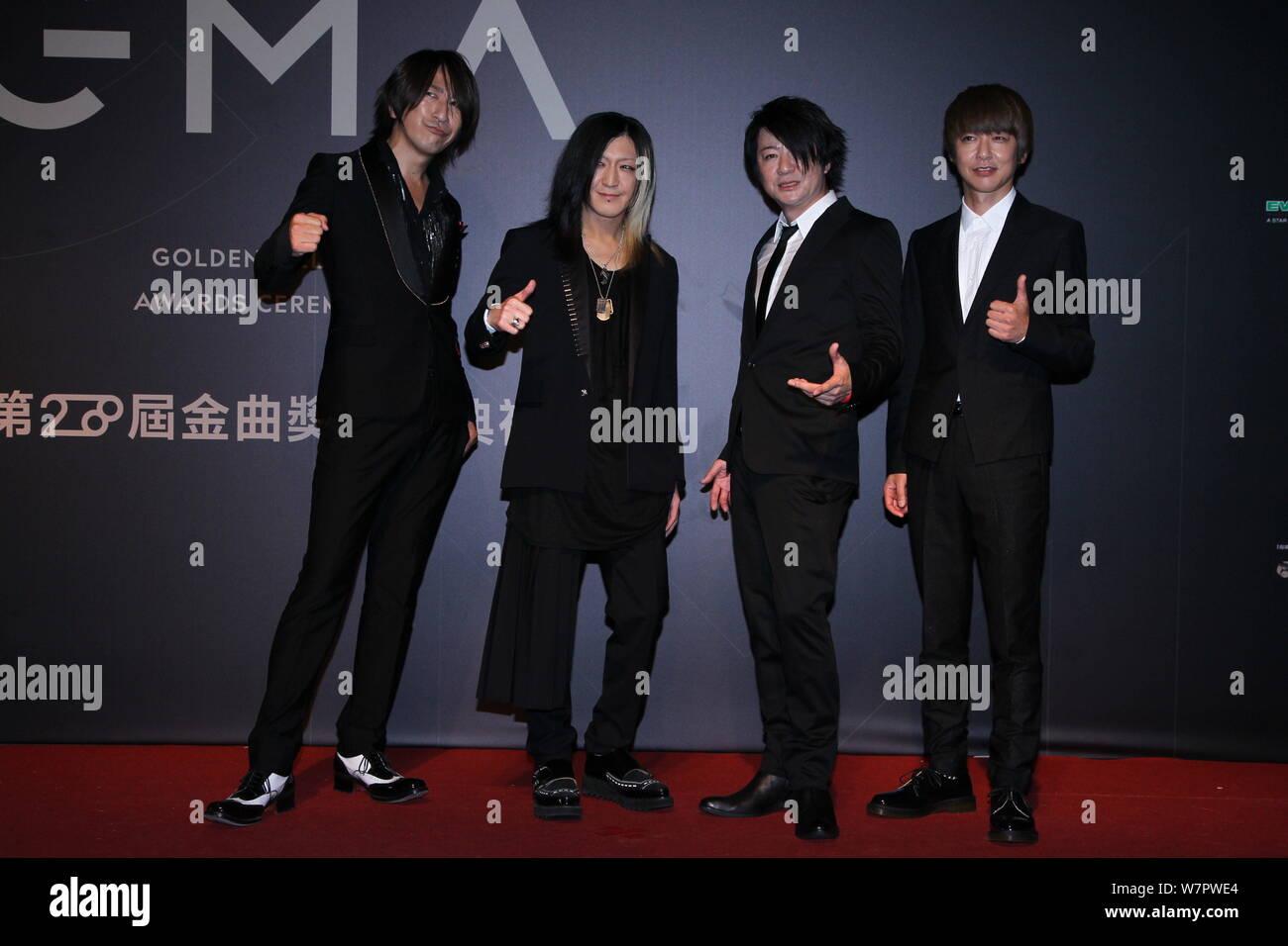 Members of Japanese rock band GLAY pose on the red carpet for the 28th ...
