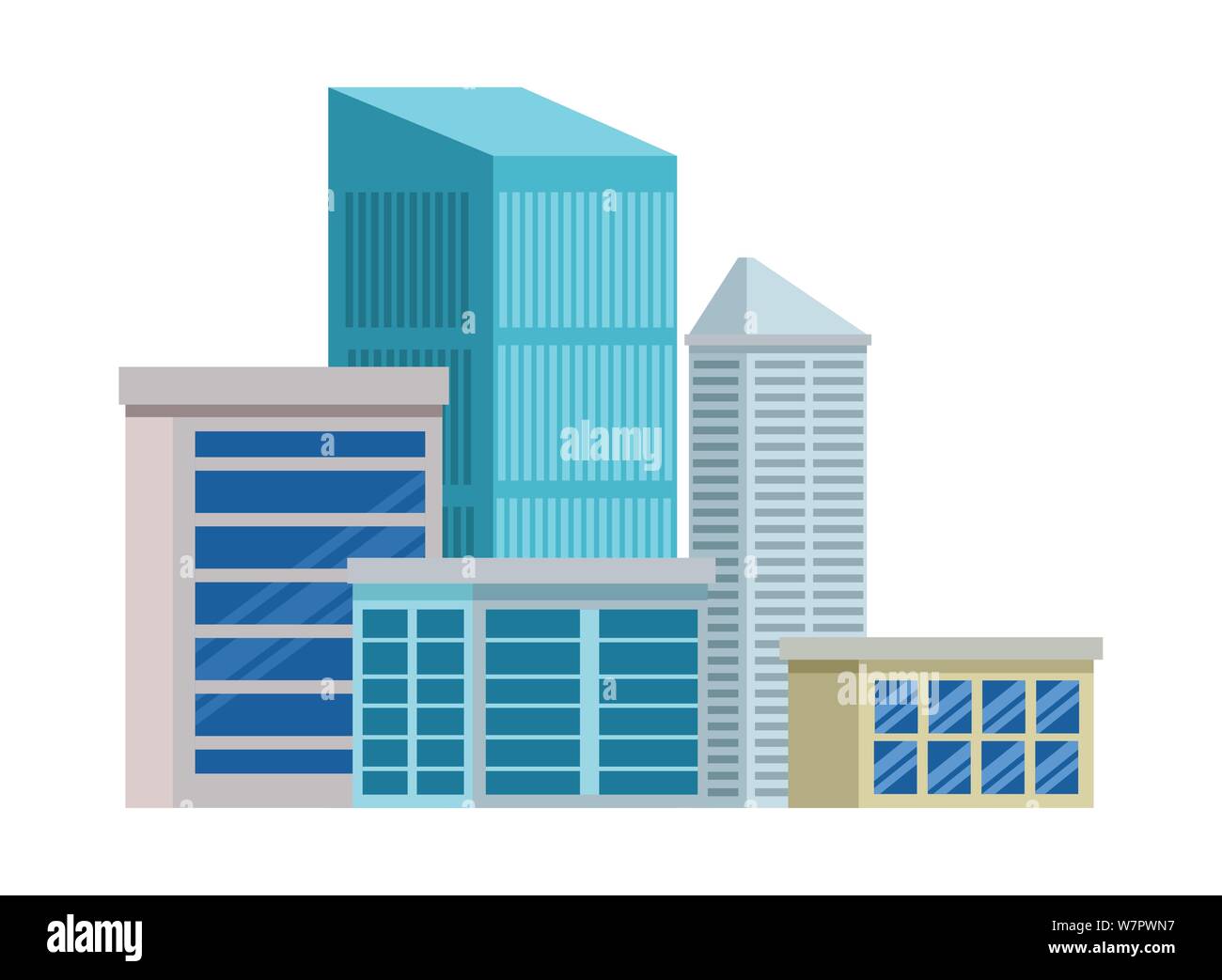 Office buildings and skyscraper real estates Stock Vector Image & Art ...