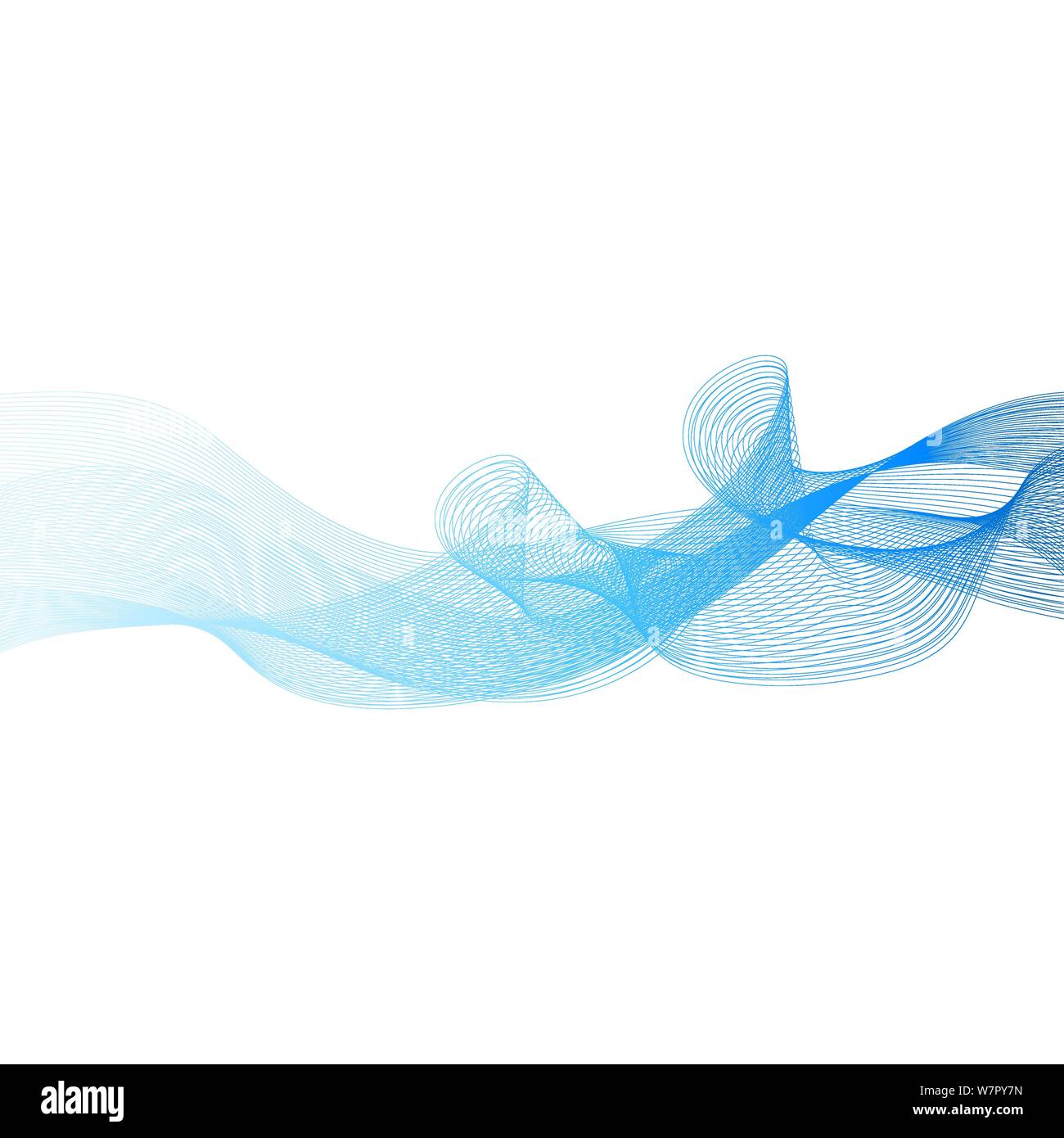 Abstract Smooth Color Wave Vector Curve Flow Blue Motion Illustration