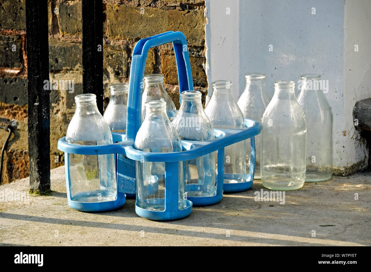 Crate of empty milk bottles hires stock photography and images Alamy